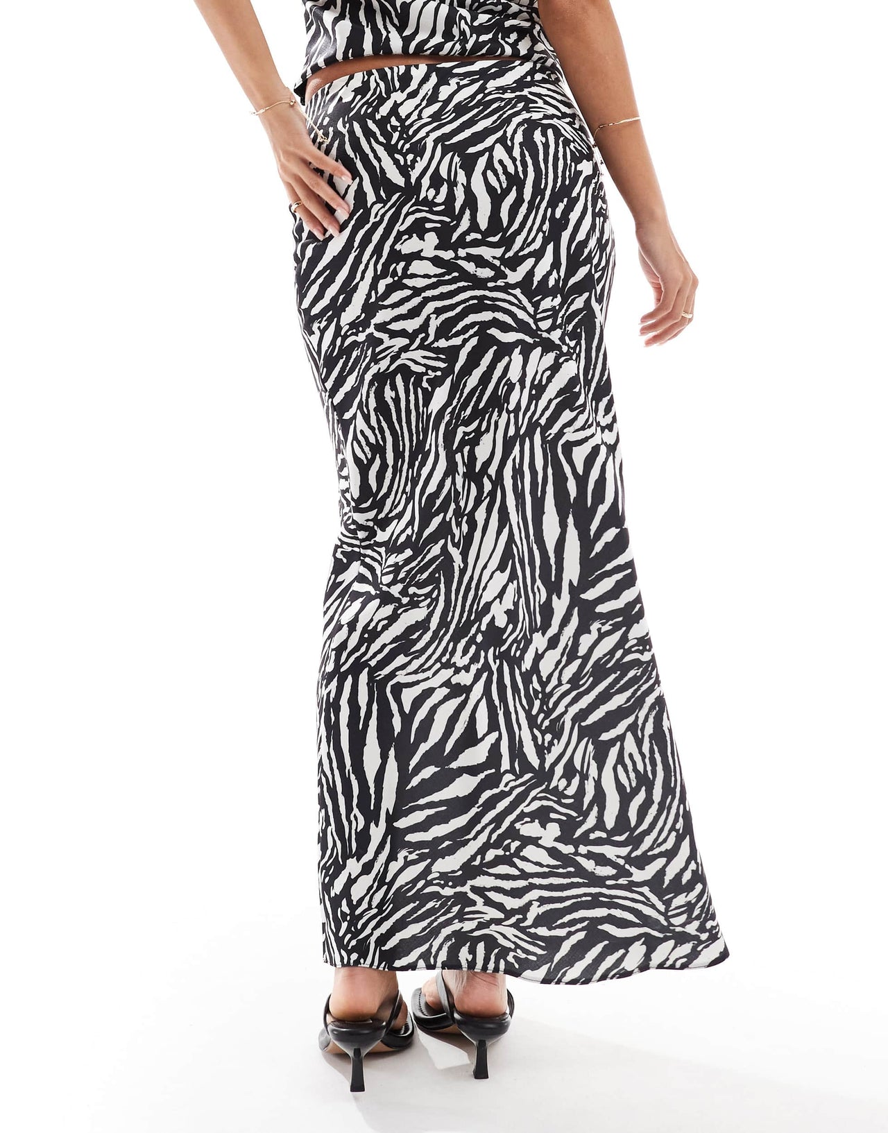 ASOS DESISN soft touch maxi skirt co-ord in zebra print