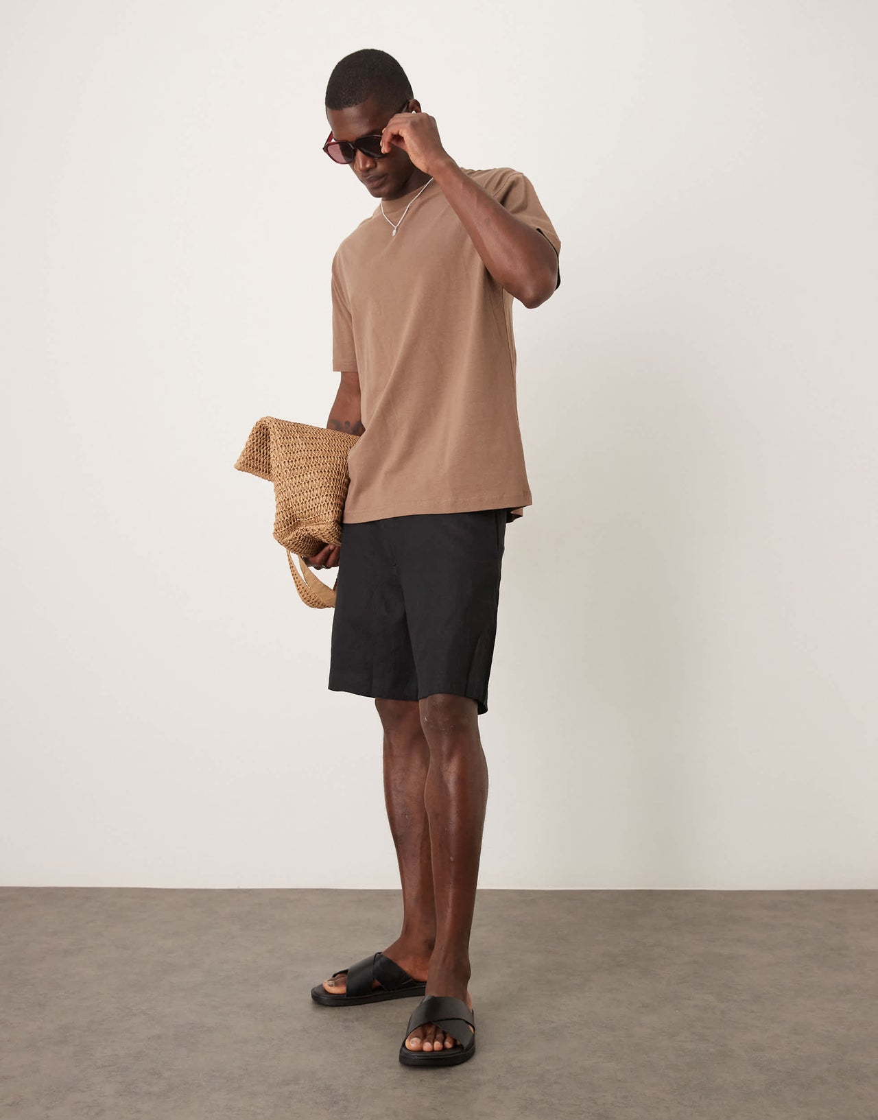 ARKET pure linen shorts in black