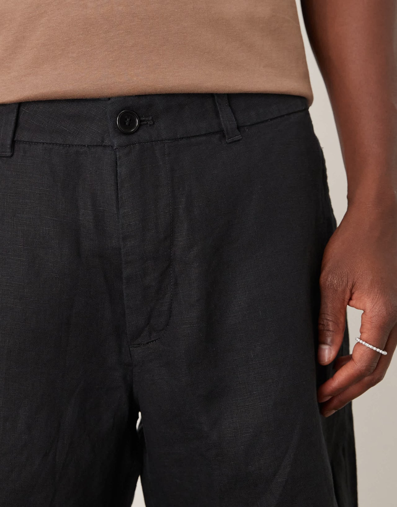 ARKET pure linen shorts in black