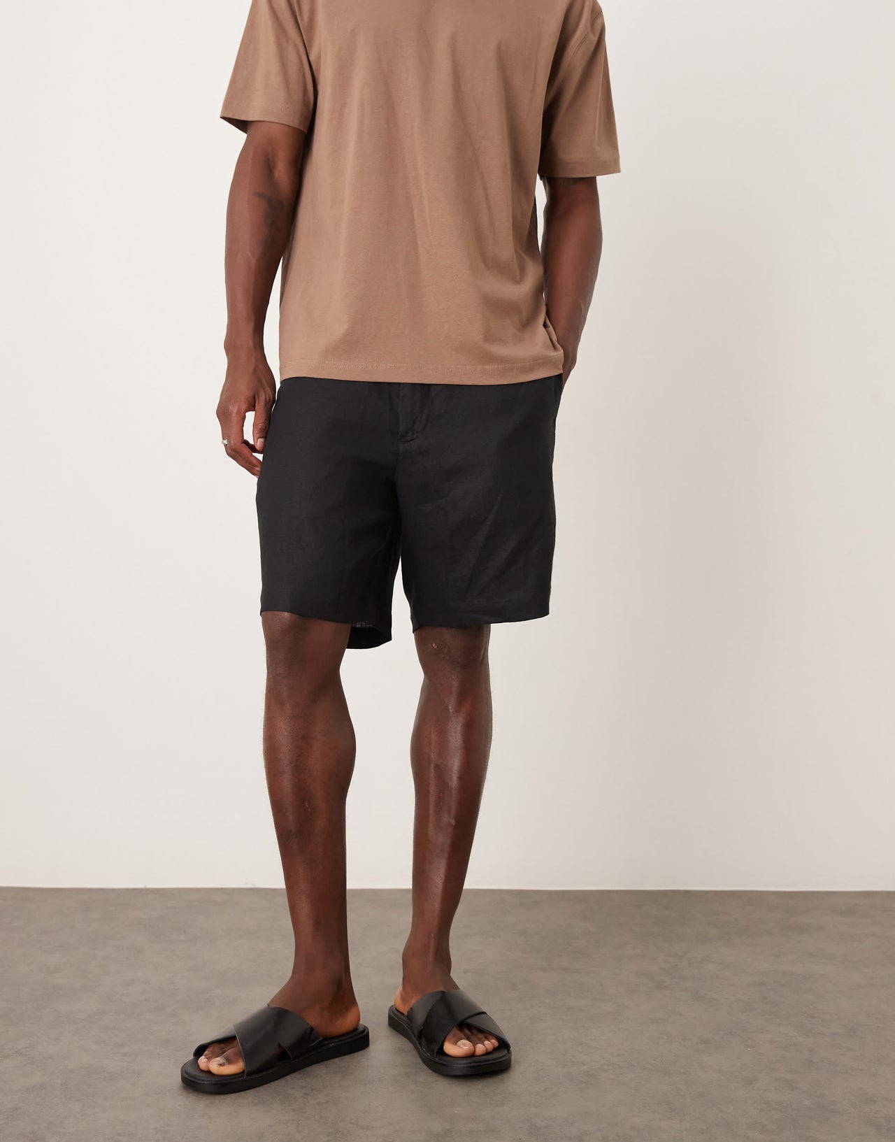 ARKET pure linen shorts in black