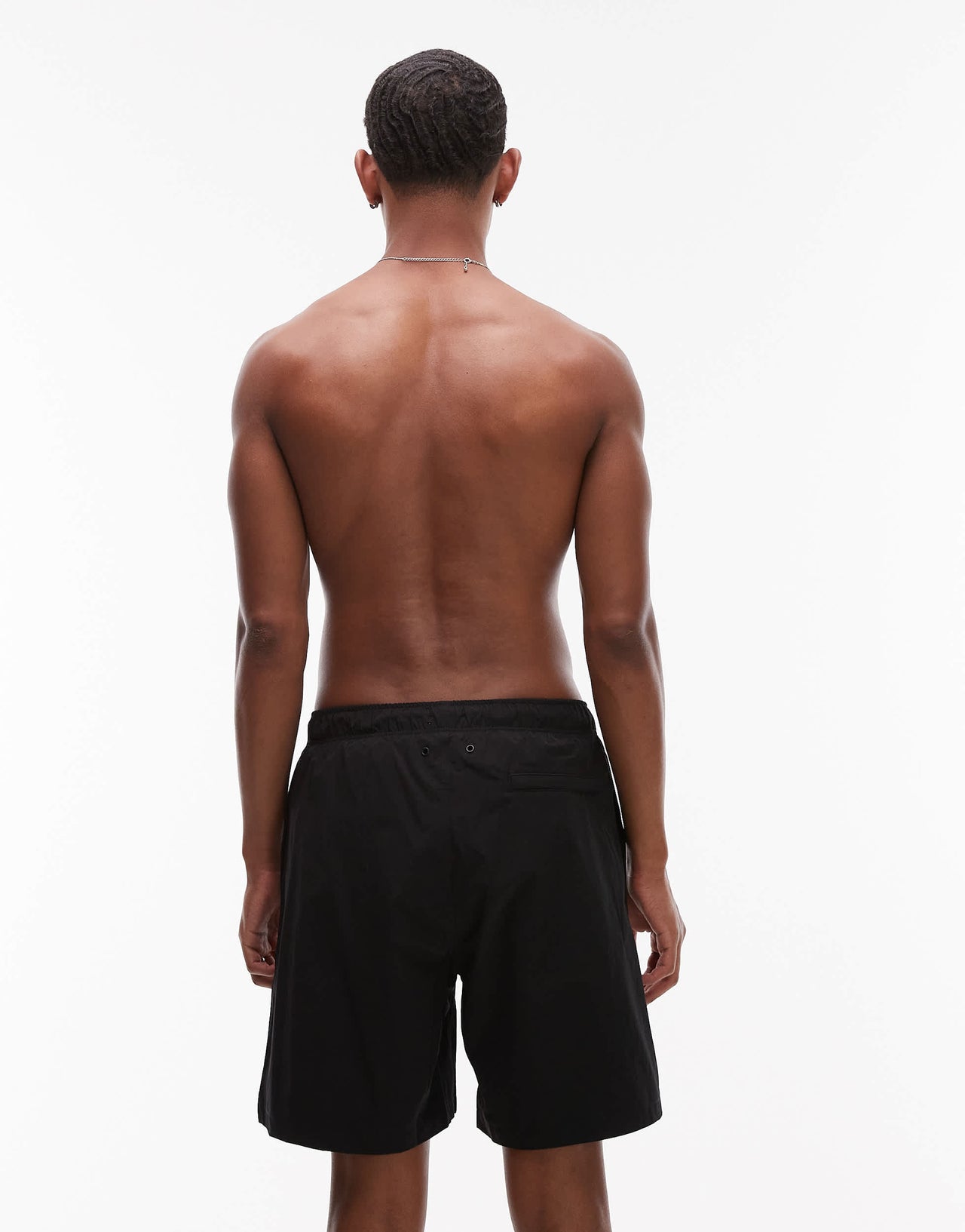 ARKET mid length drawstring swim shorts in black