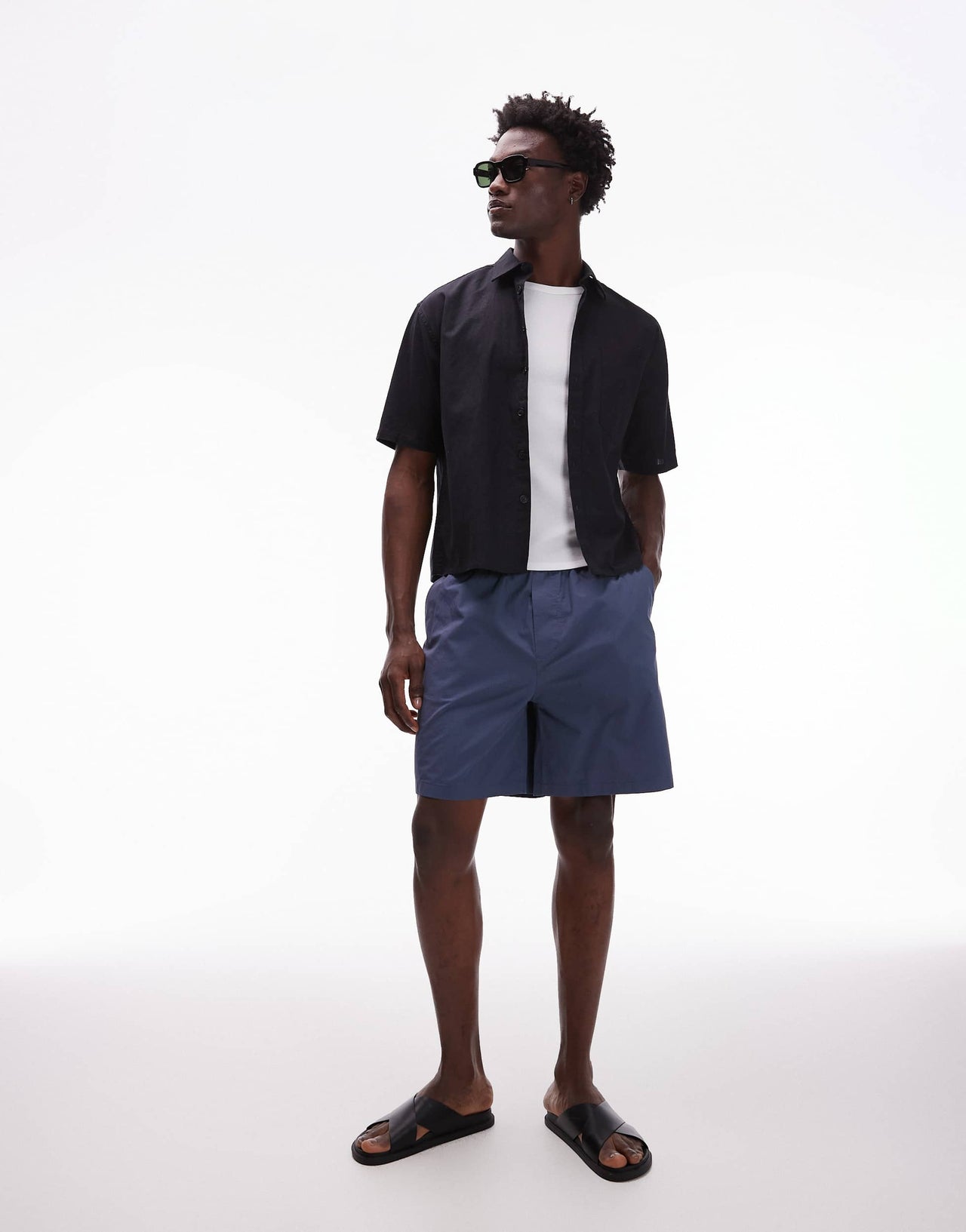 ARKET cotton pull-on shorts in blue