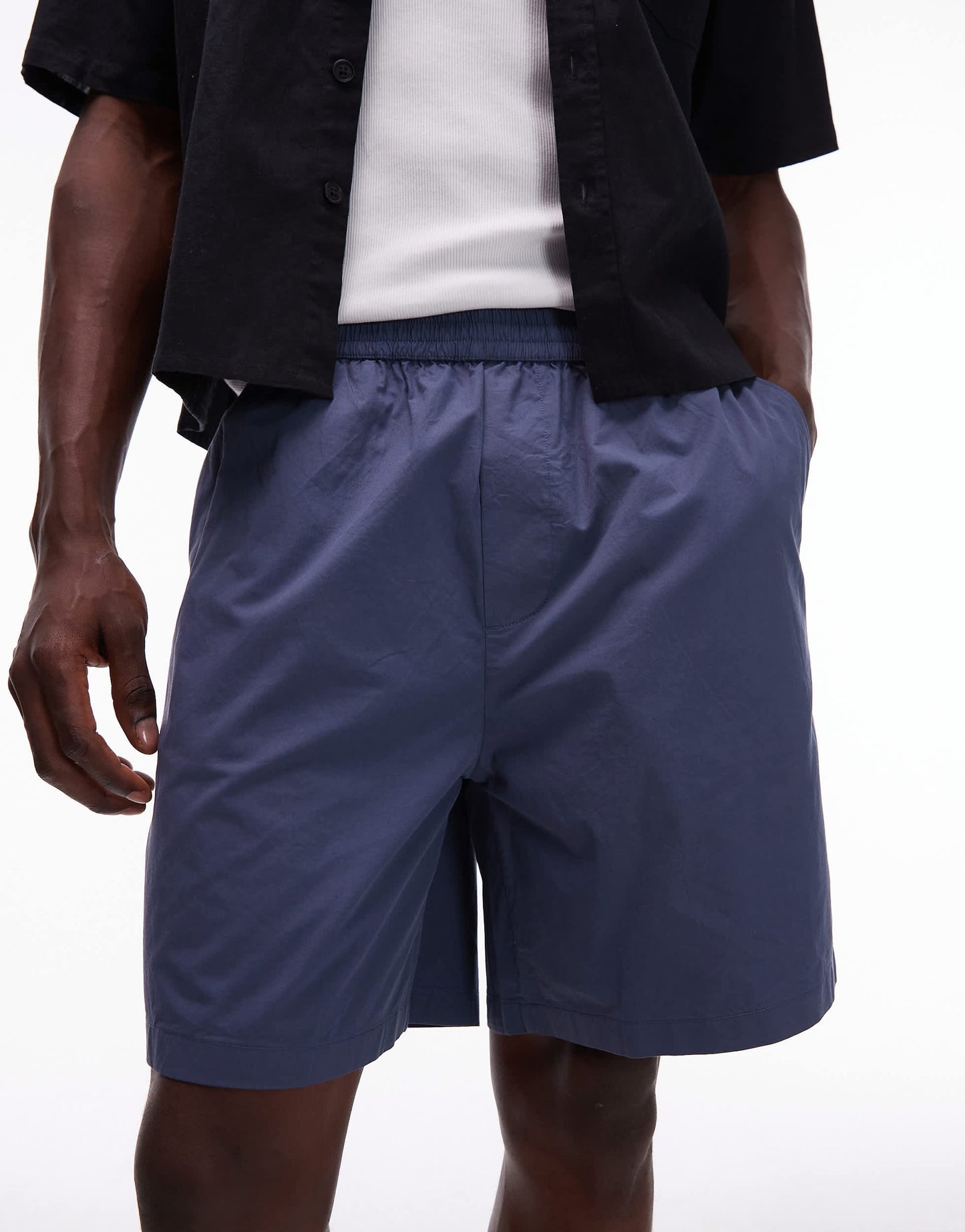 ARKET cotton pull-on shorts in blue