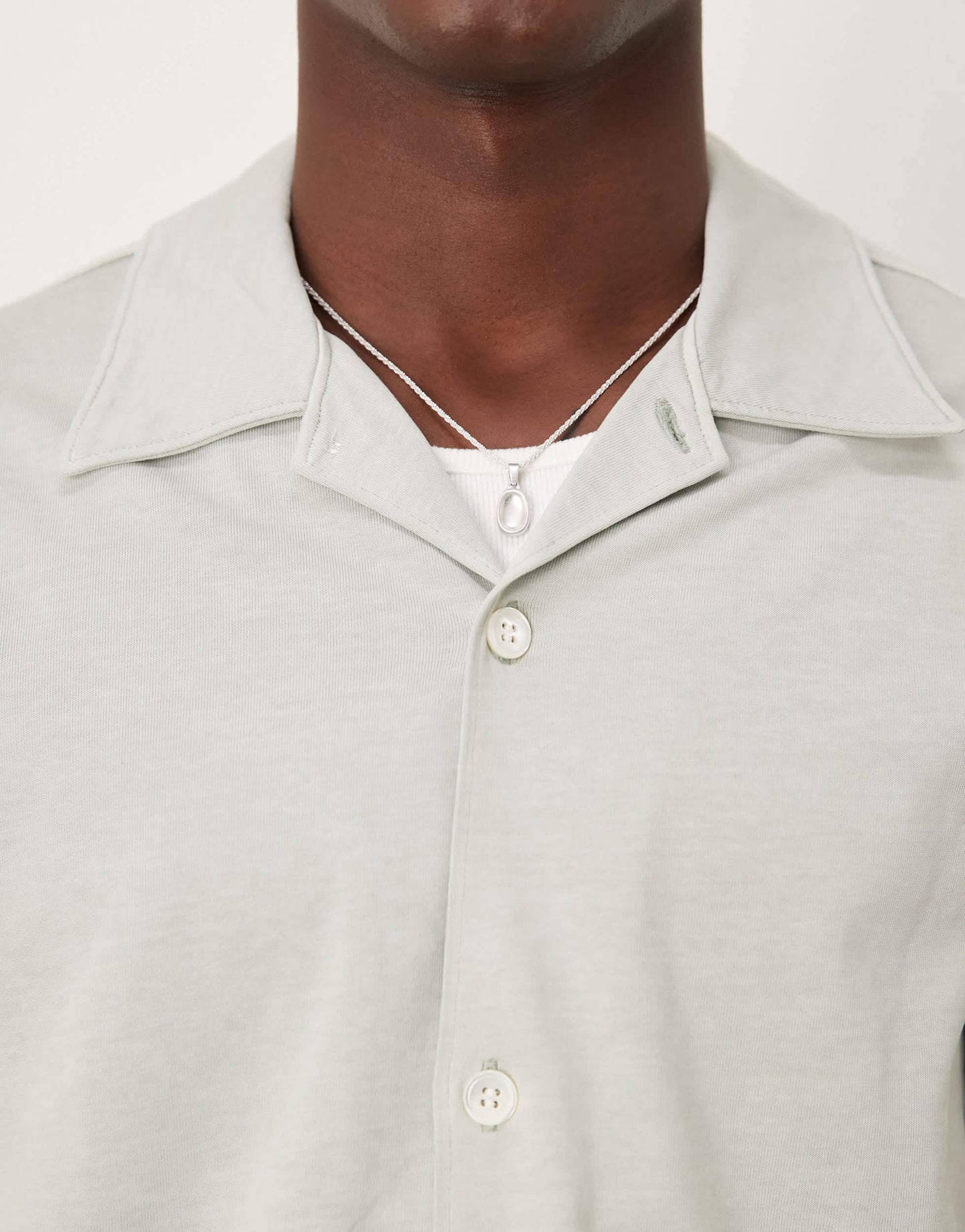 ARKET heavyweight jersey short sleeve shirt in light turquoise blue