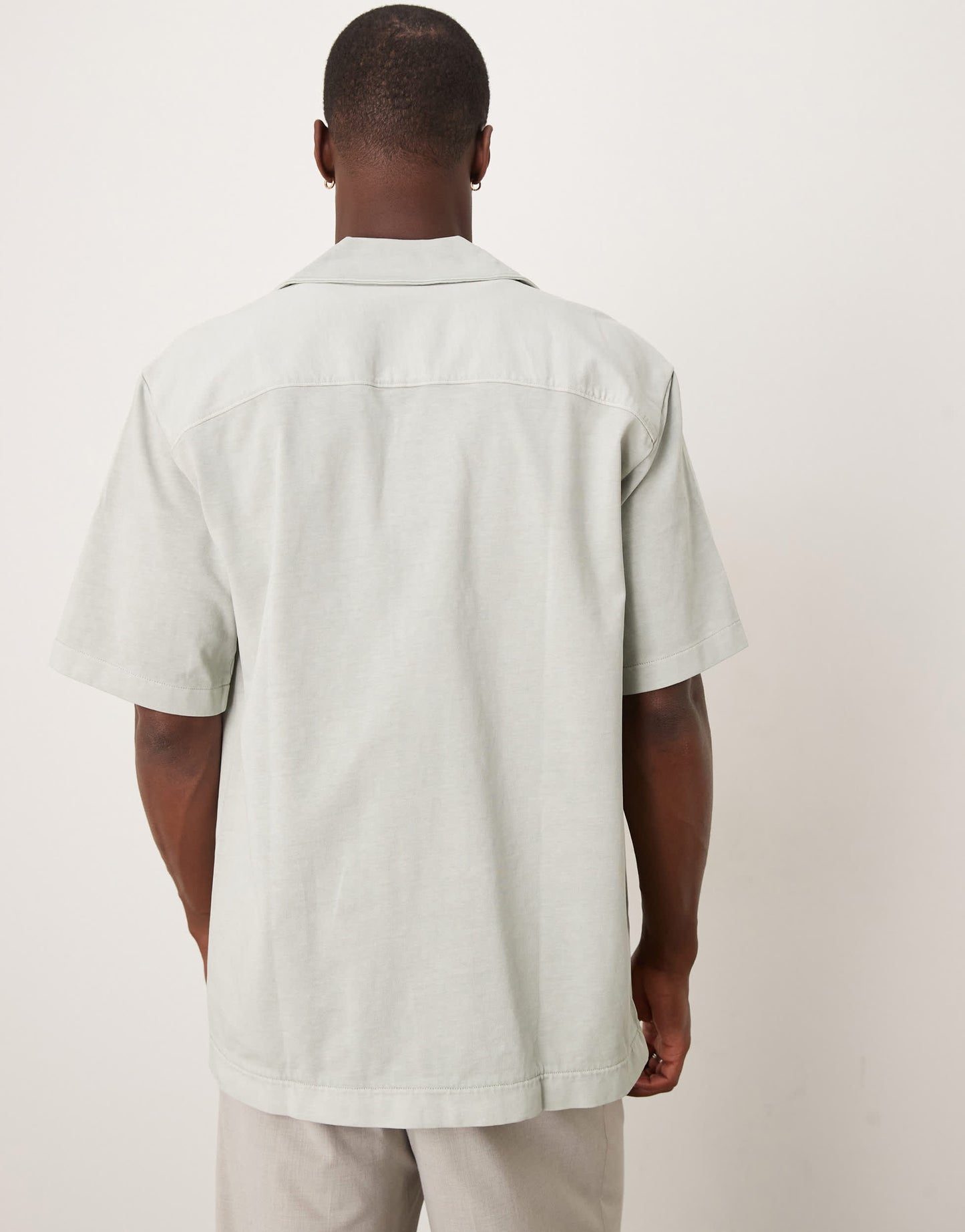 ARKET heavyweight jersey short sleeve shirt in light turquoise blue