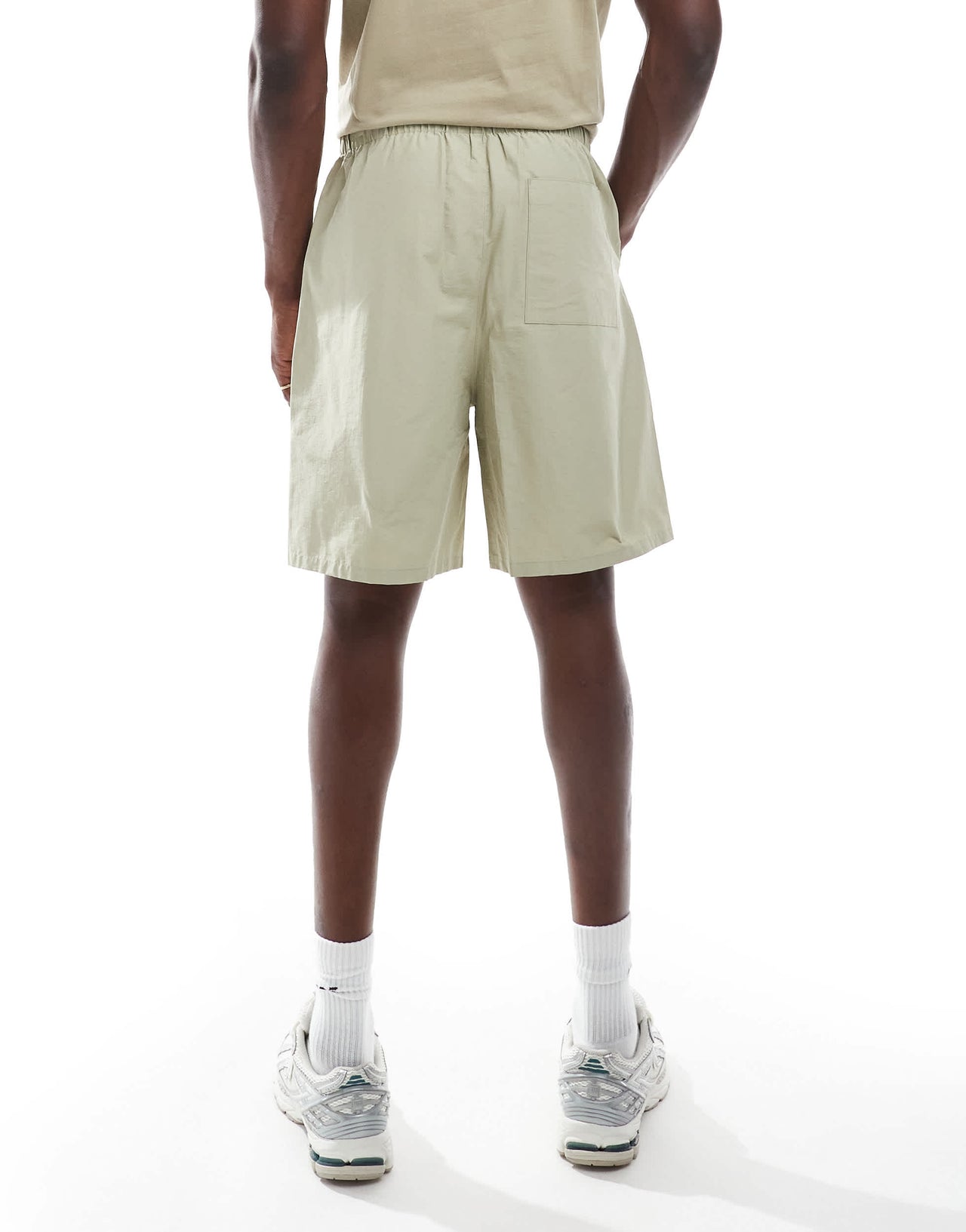 ASOS DESIGN long length ripstop shorts in light khaki