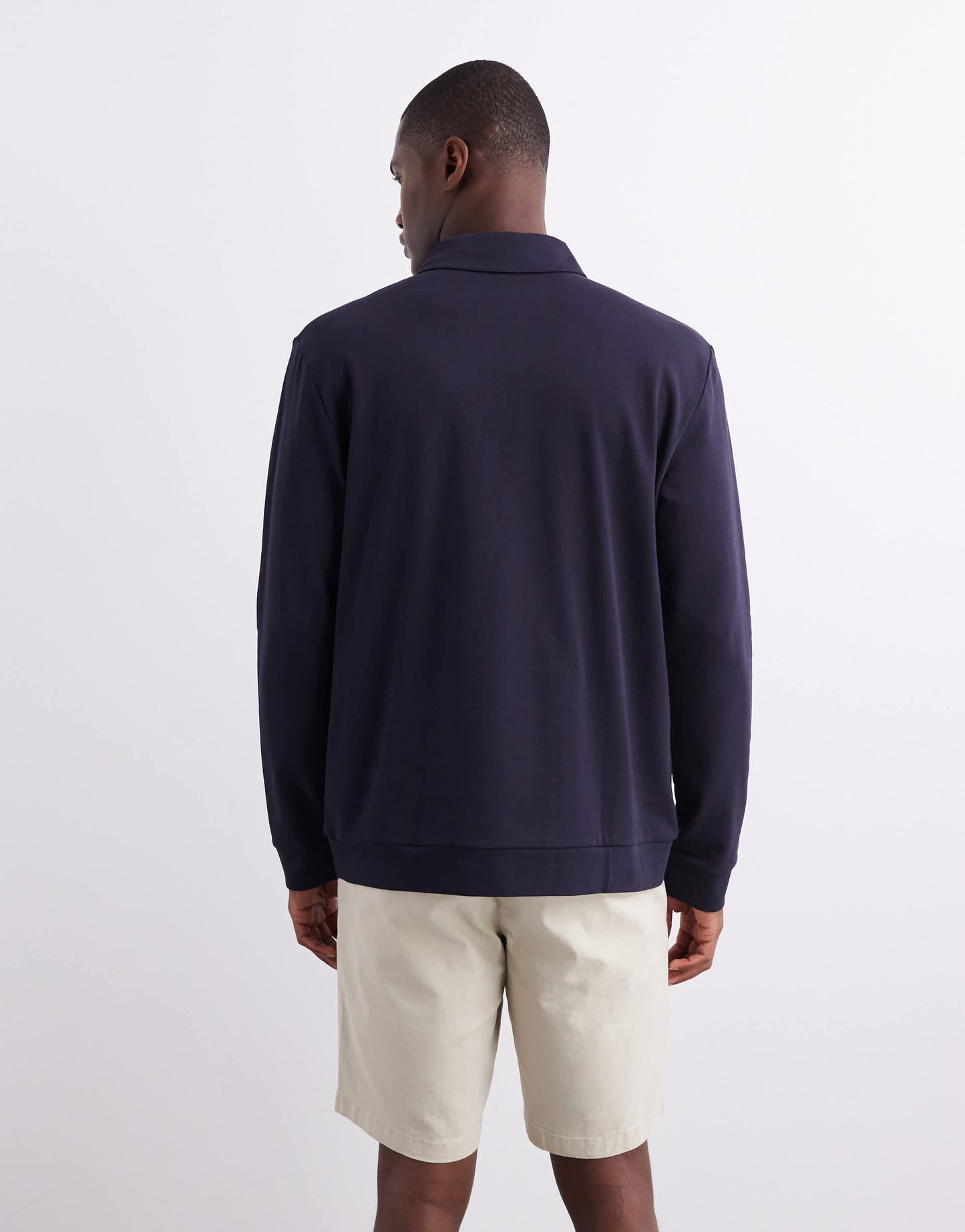 ARKET long sleeve polo in navy blue