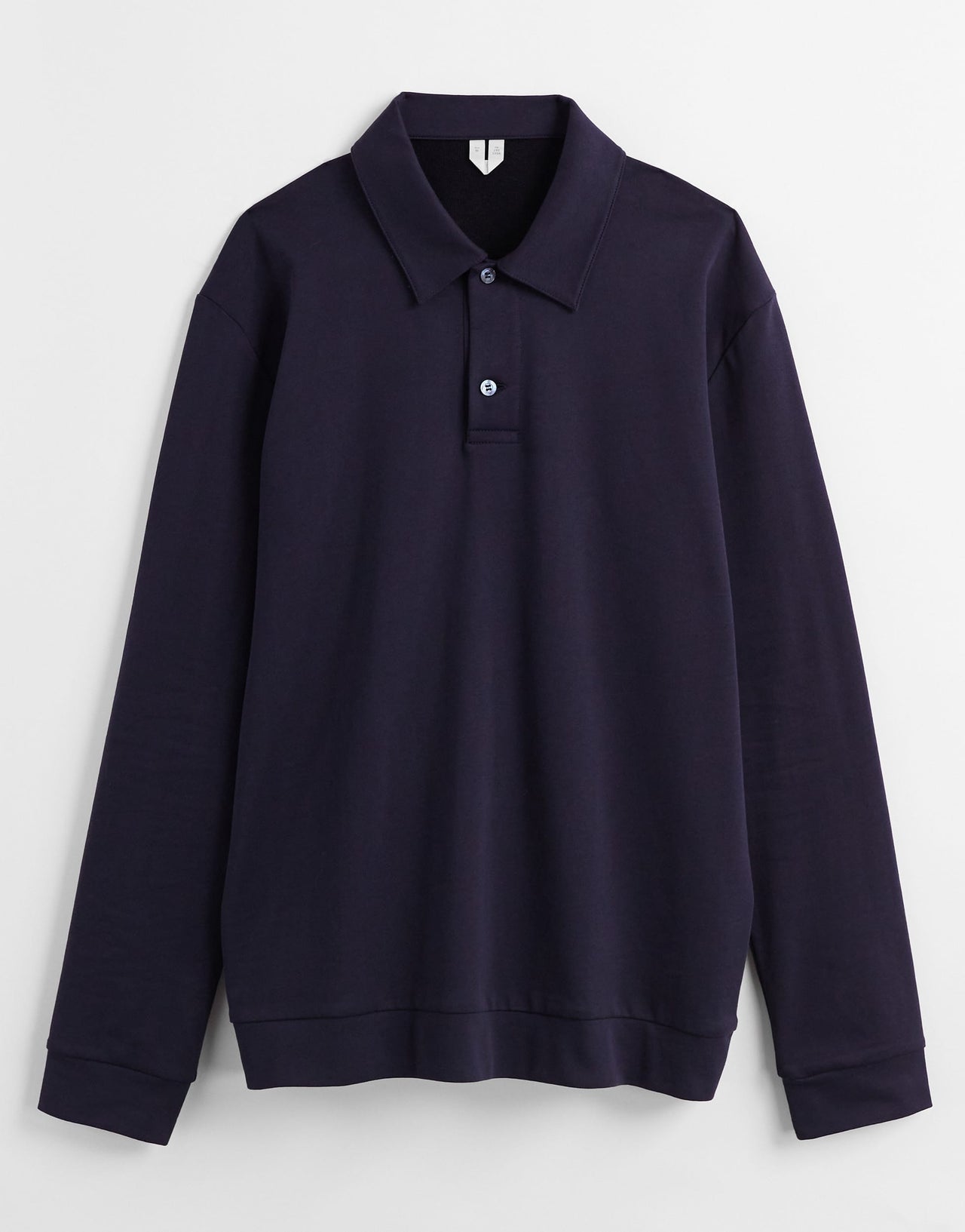 ARKET long sleeve polo in navy blue