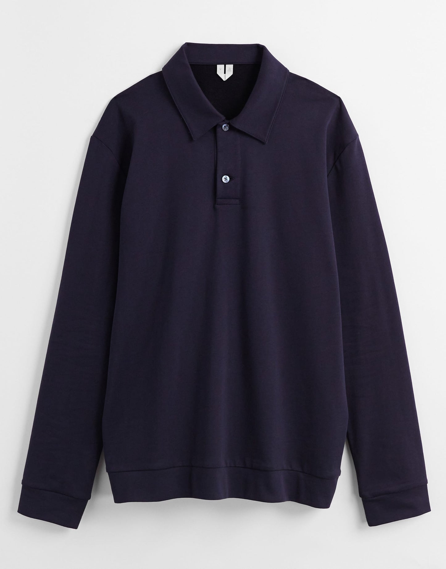 ARKET long sleeve polo in navy blue