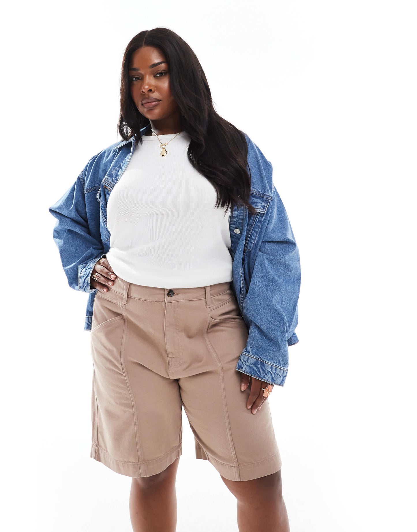ASOS DESIGN Curve board shorts in sand