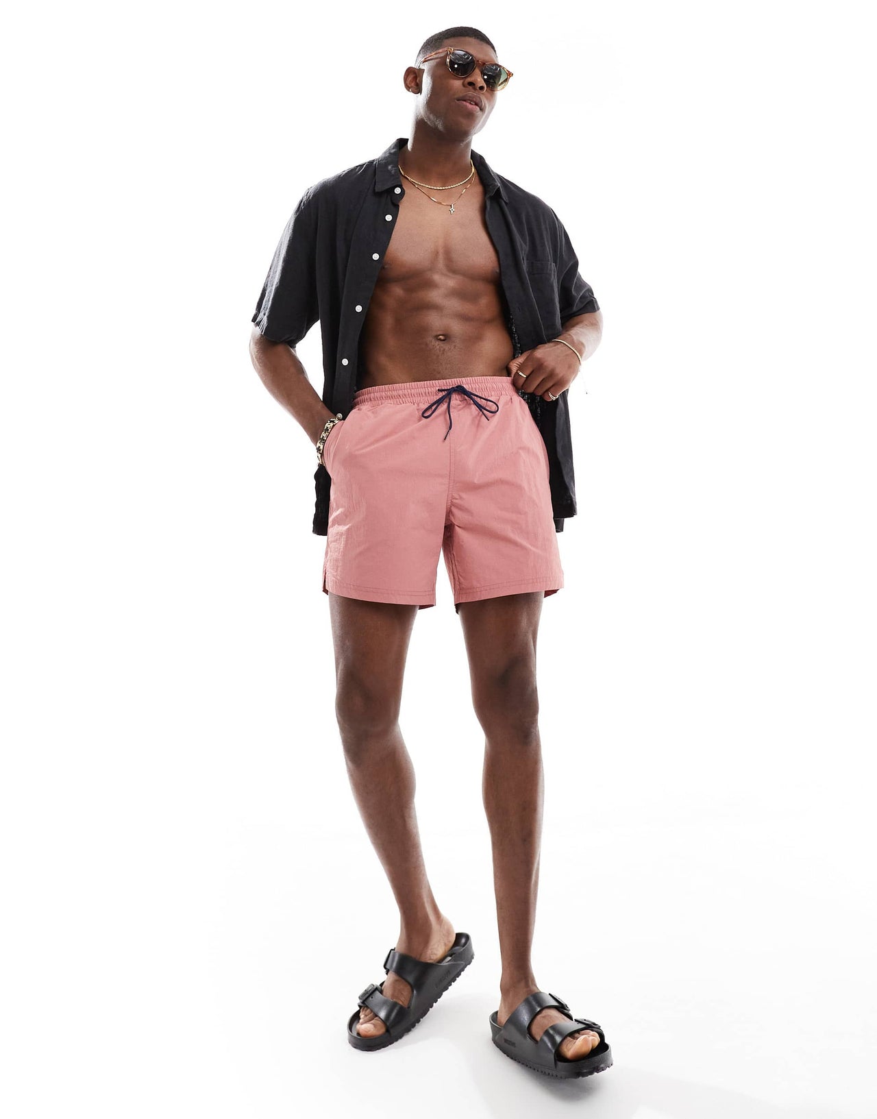 Farah colbert swim shorts in light pink