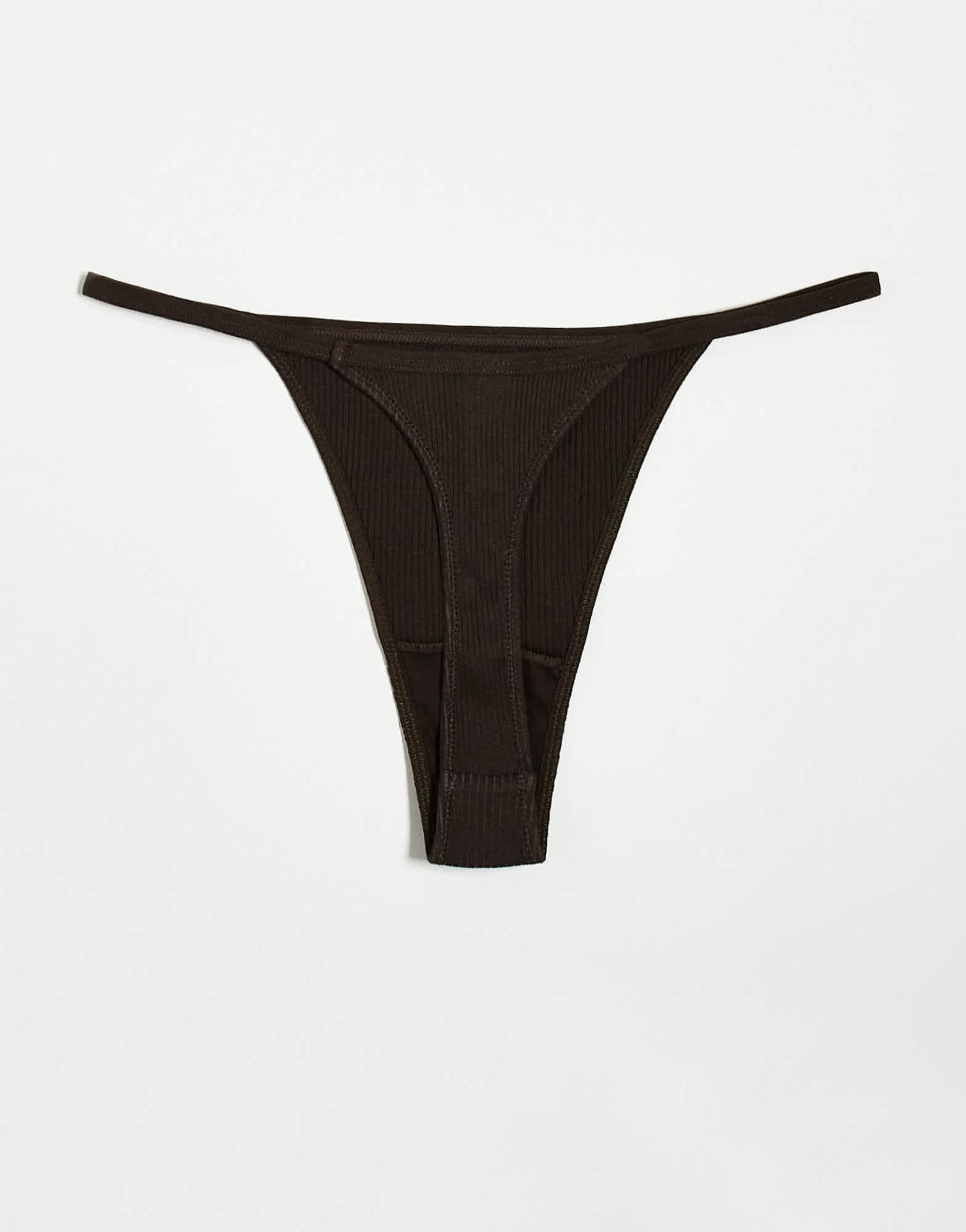 Weekday ribbed thong 3-pack in dark brown
