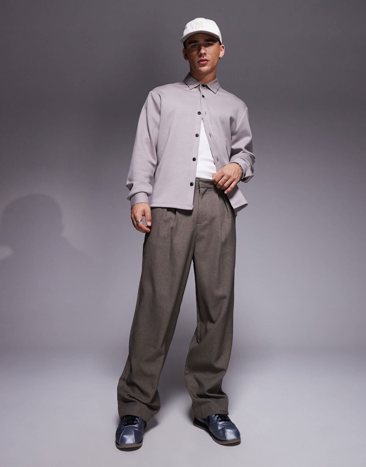 ASOS DESIGN jersey overshirt in grey