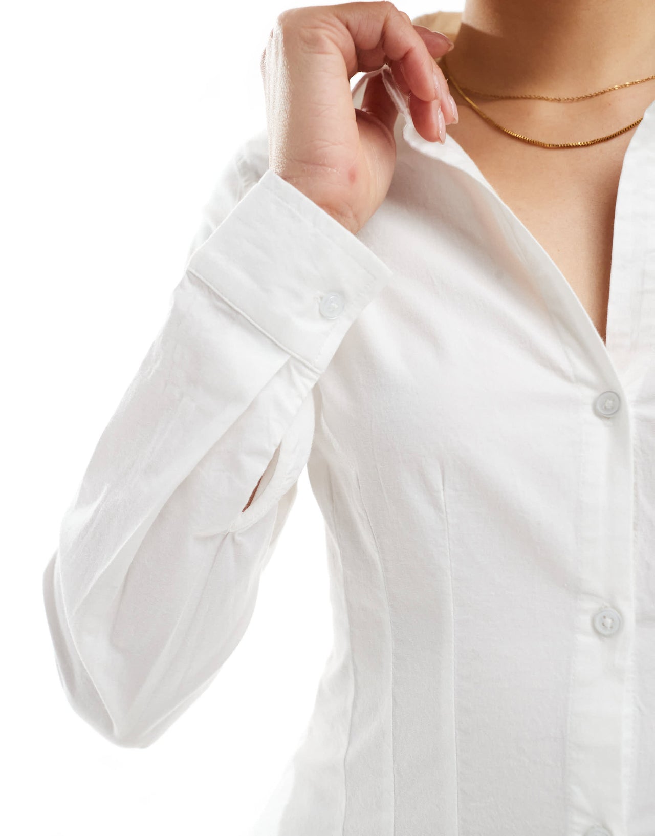 Pull&Bear fitted shirt in white