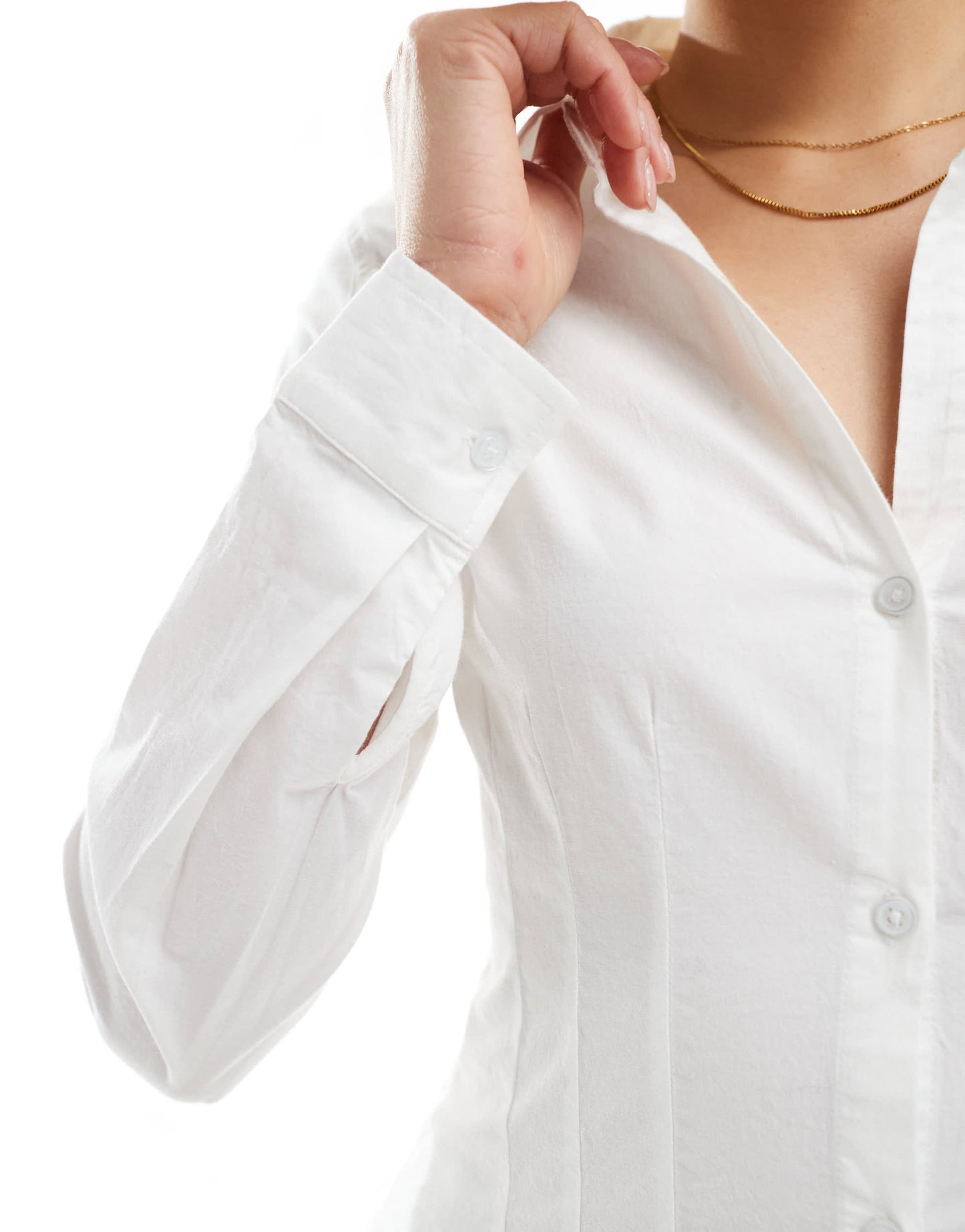 Pull&Bear fitted shirt in white