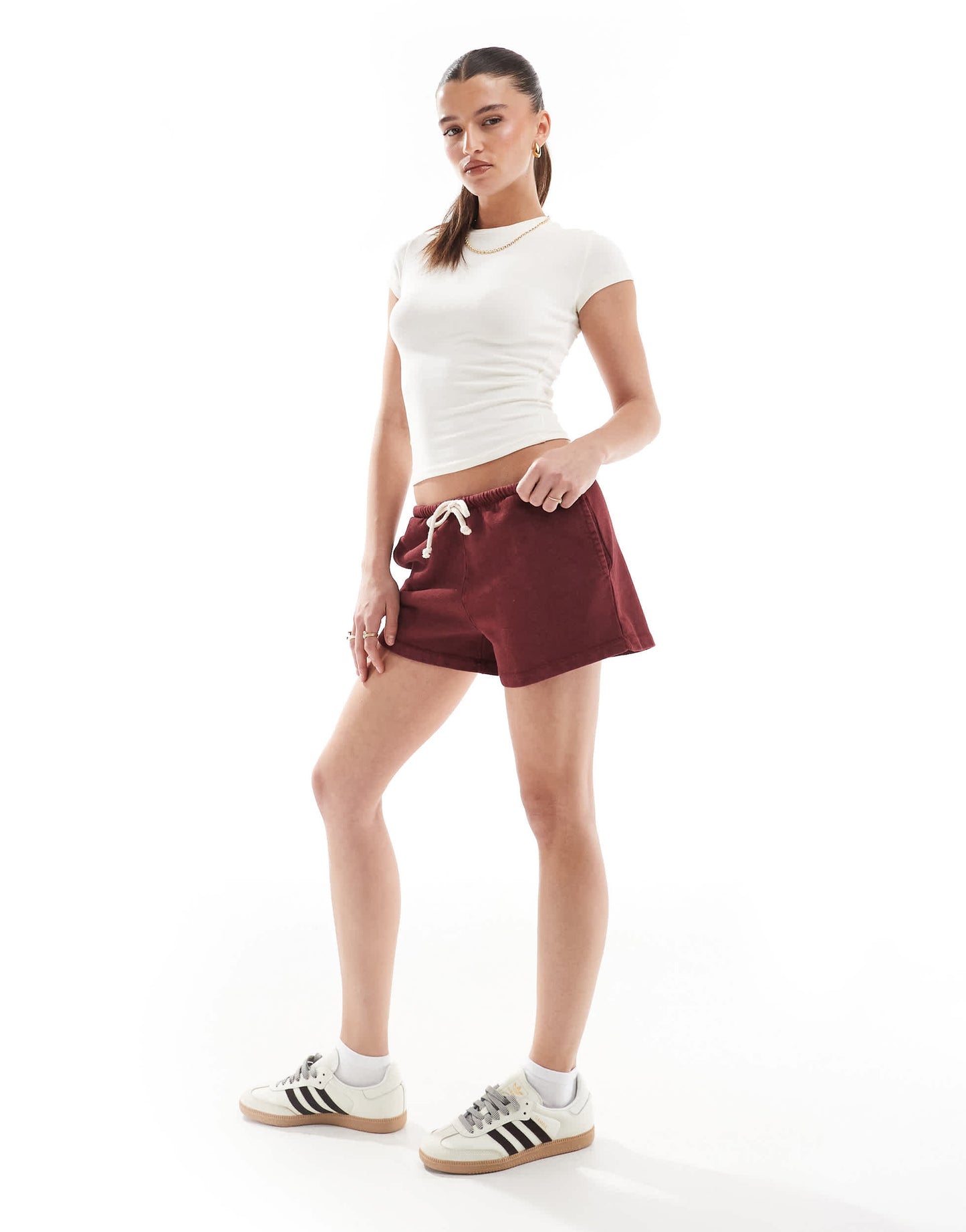 Pull&Bear jersey runner short in red