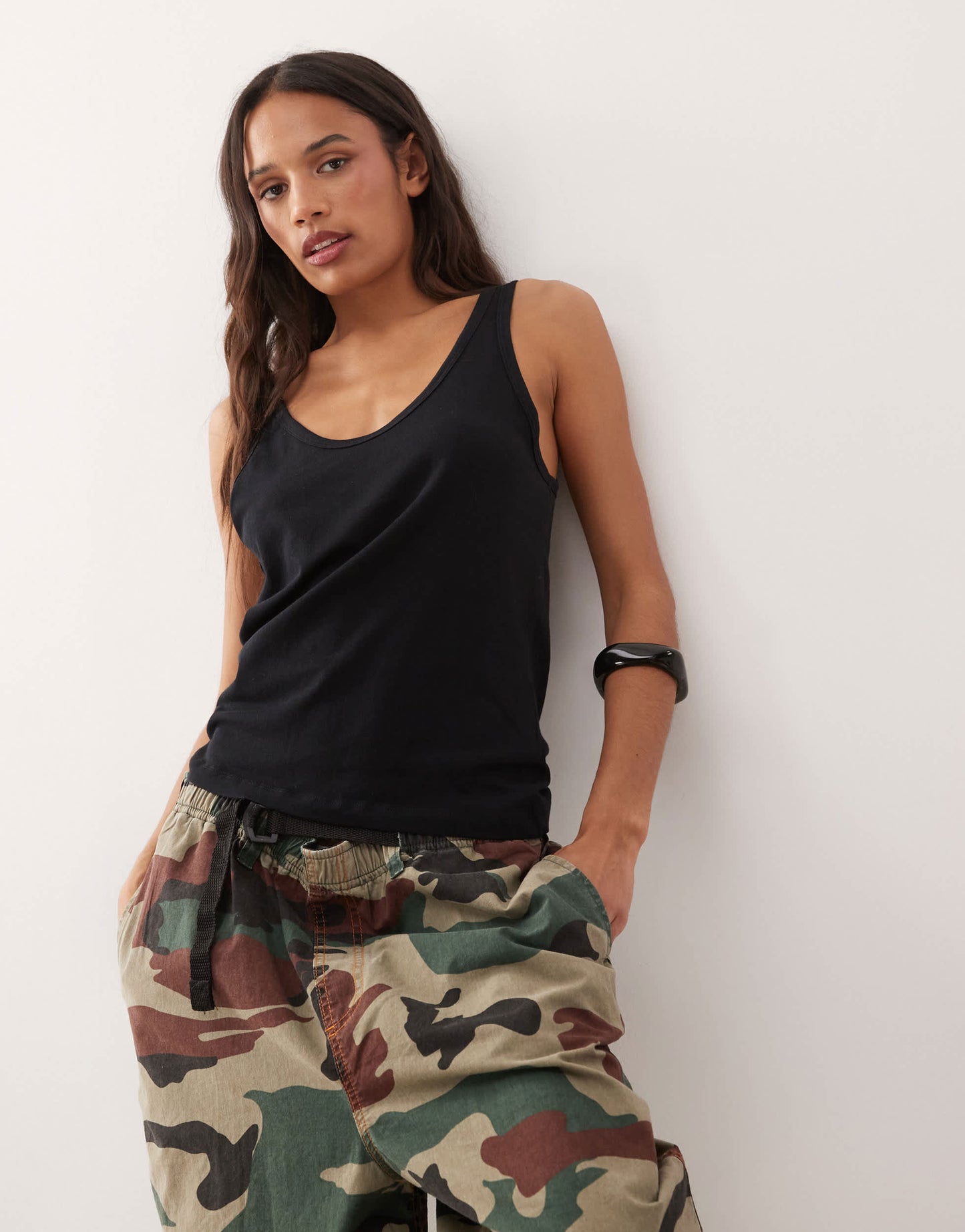Weekday vest top in black