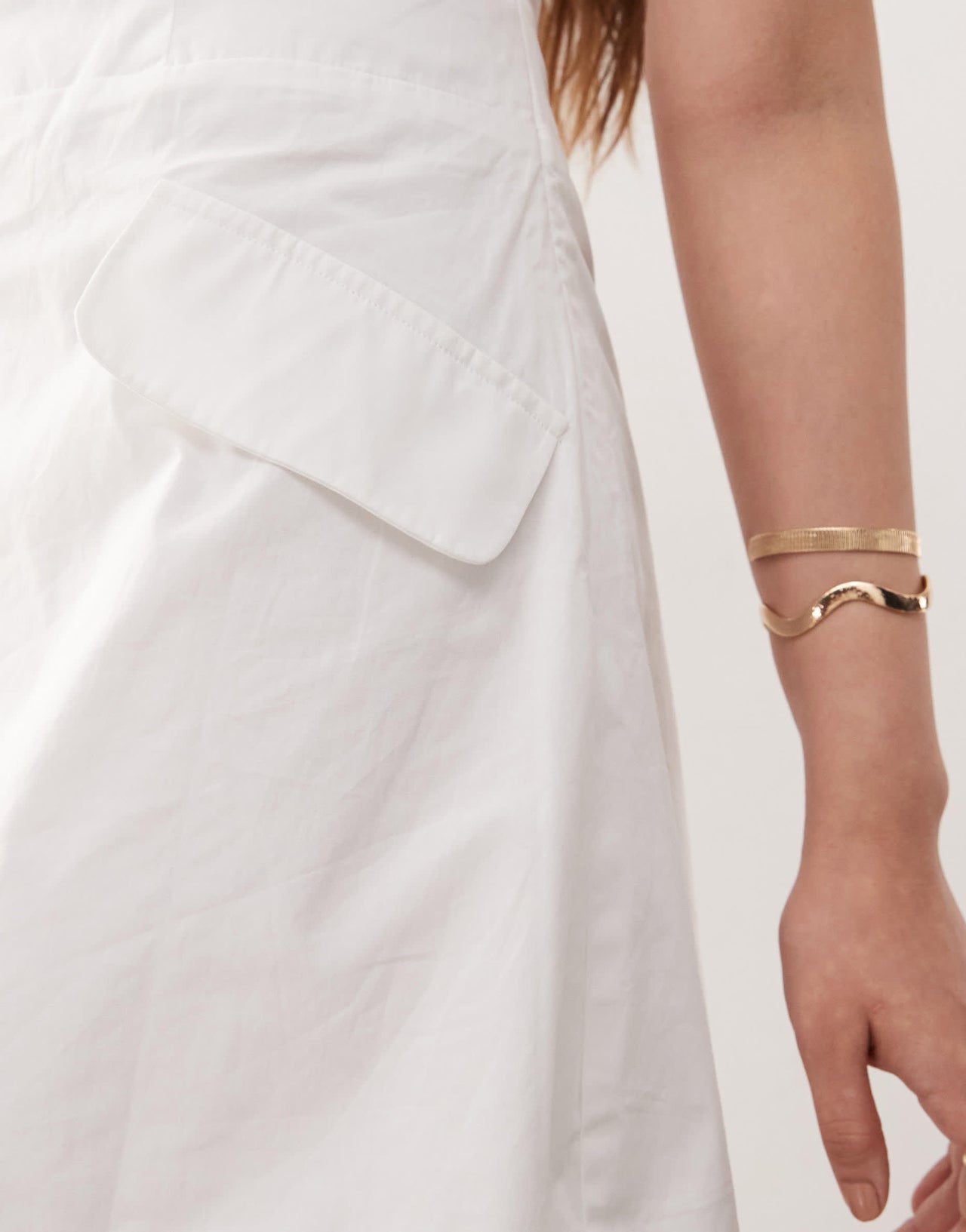 Amy Lynn square halter neck tailored mini dress in white
