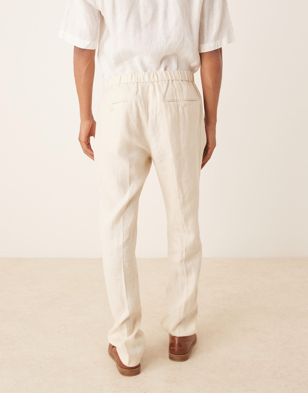 Mango tailored linen trouser co-ord in ecru