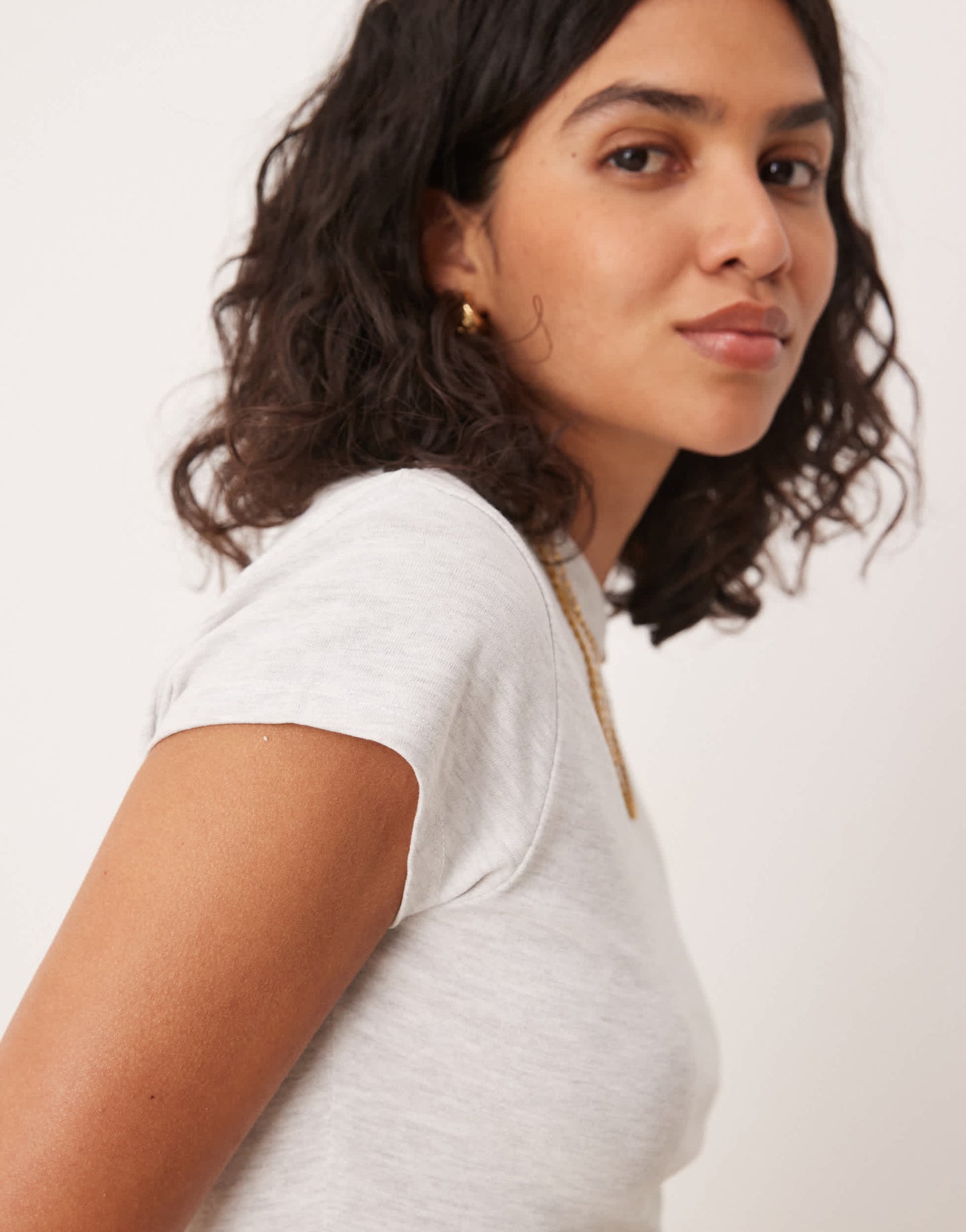 ASOS DESIGN shrunken fit baby tee in ice marl