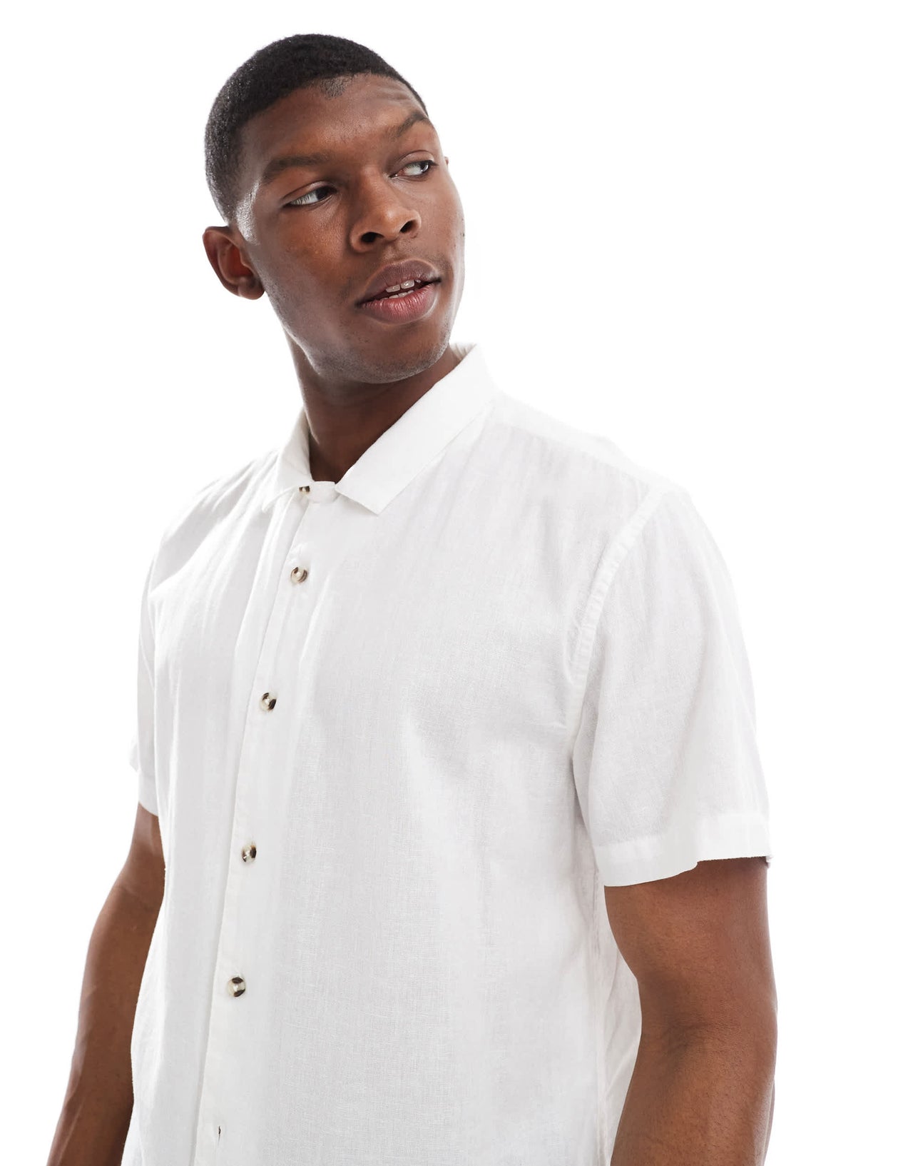 Brave Soul short sleeve cotton shirt in white
