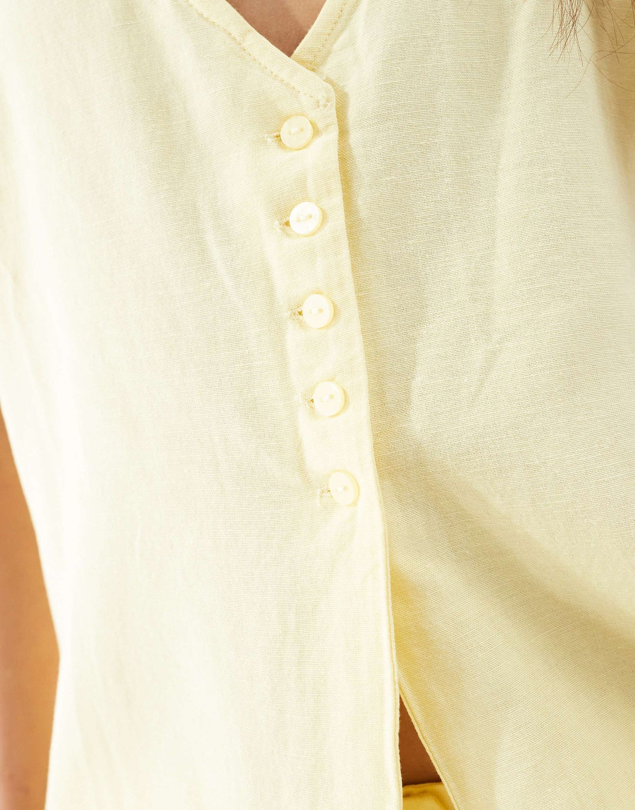 Vero Moda halter neck waistcoat co-ord in pale yellow