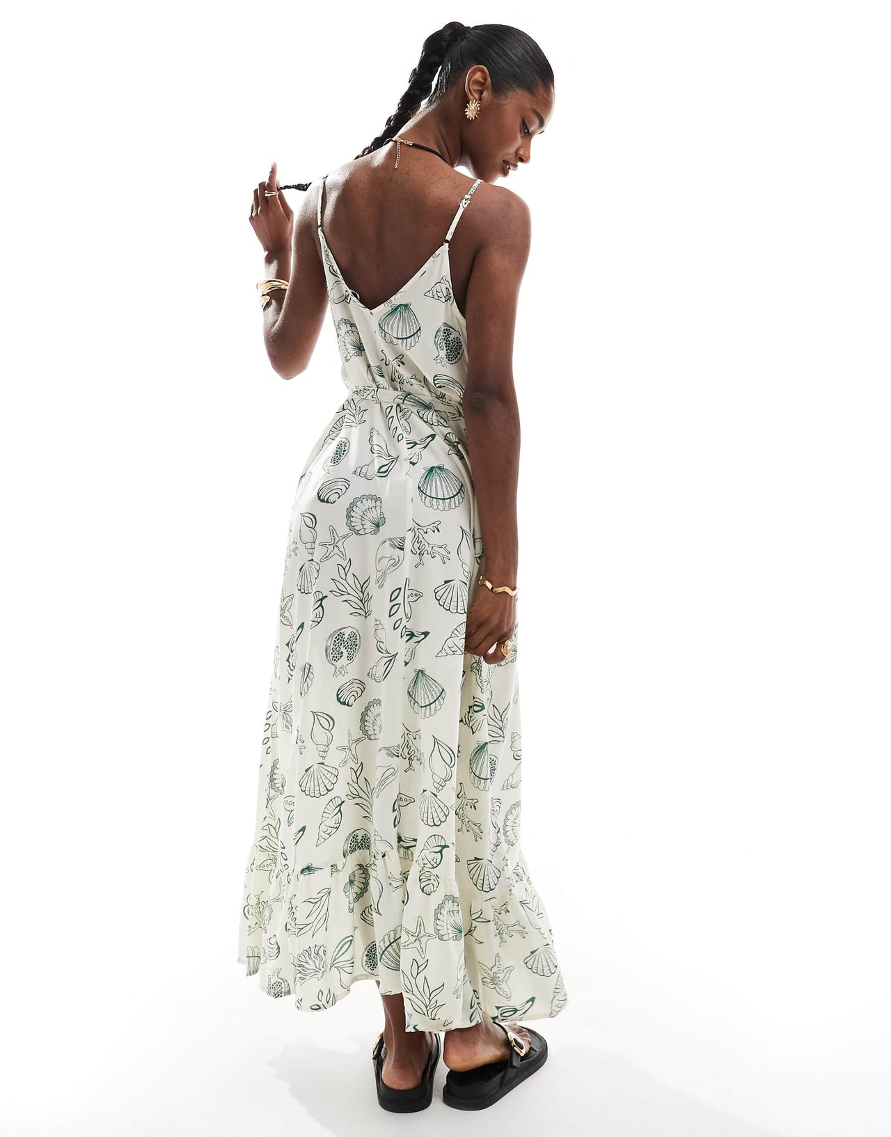 Vero Moda Easy cami ankle dress in conversational sea print