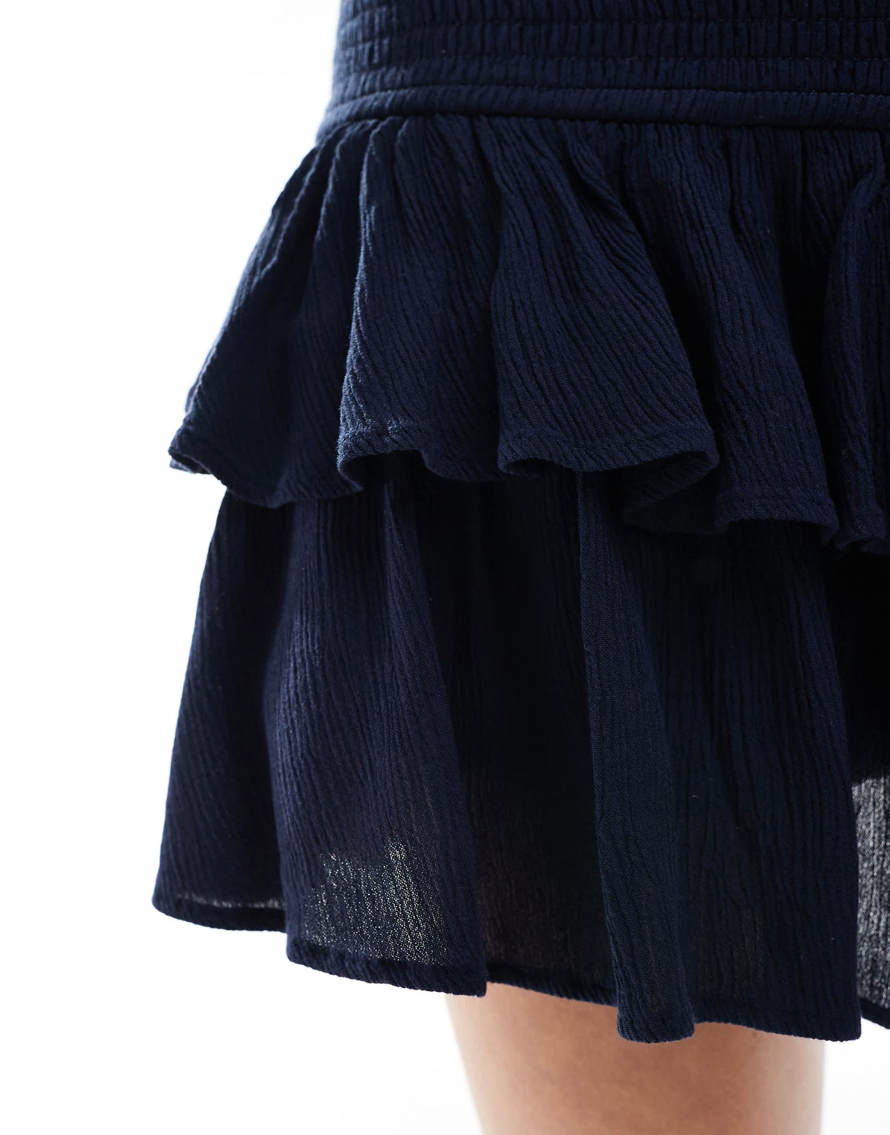Stradivarius STR layered high waist skort in navy blue