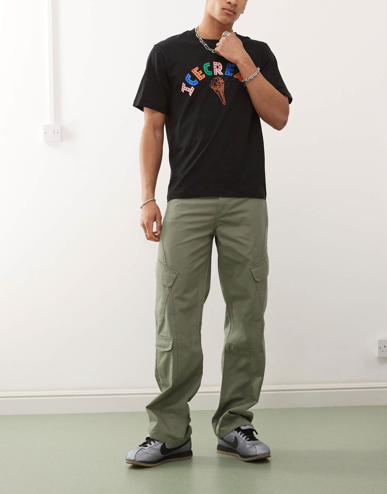 Karl Kani OG slanted pocket cargo trousers in khaki
