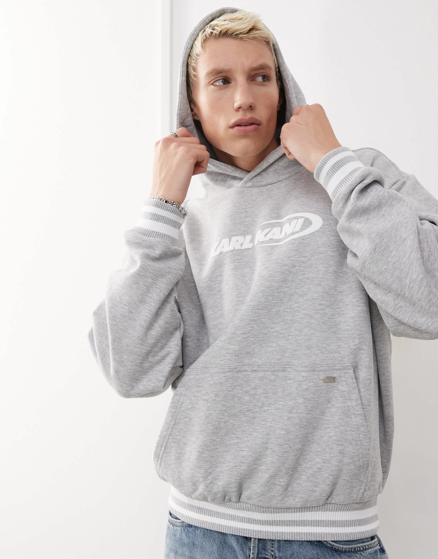 Karl Kani ellipse logo hoodie in grey