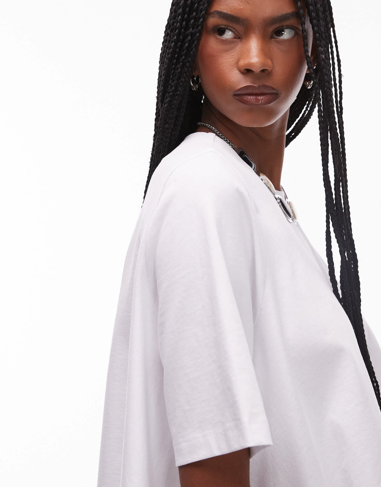 ASOS DESIGN trapeze t shirt in white