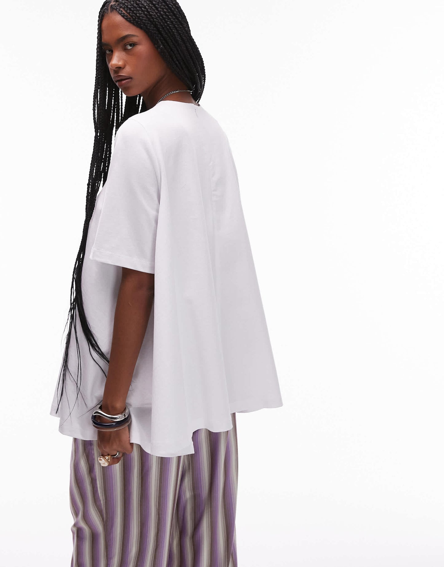 ASOS DESIGN trapeze t shirt in white