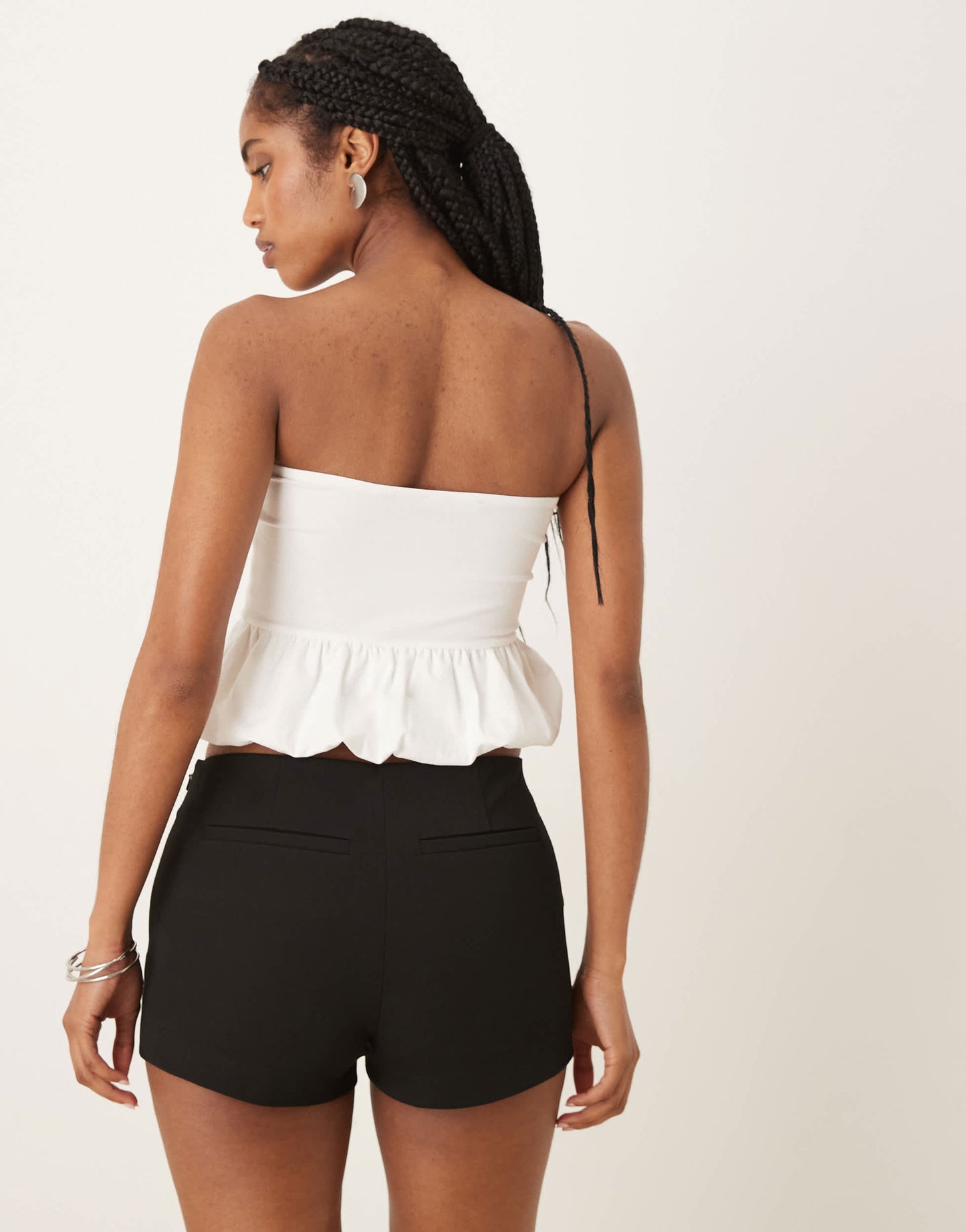 Abercrombie & Fitch mid rise tailored shorts in black