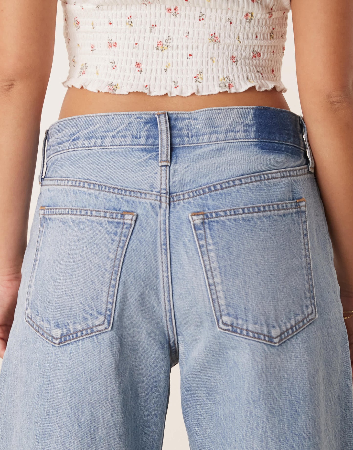 Abercrombie & Fitch curve love low rise ultra loose jeans in light wash
