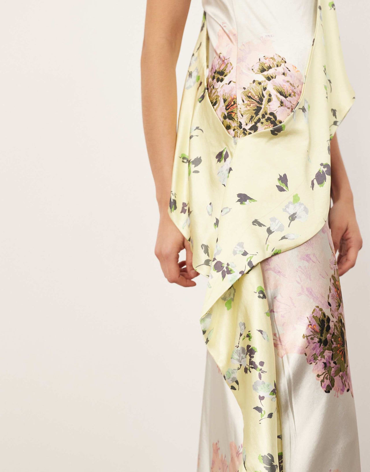 ARRANGE asymmetric panelled maxi dress in mixed floral print