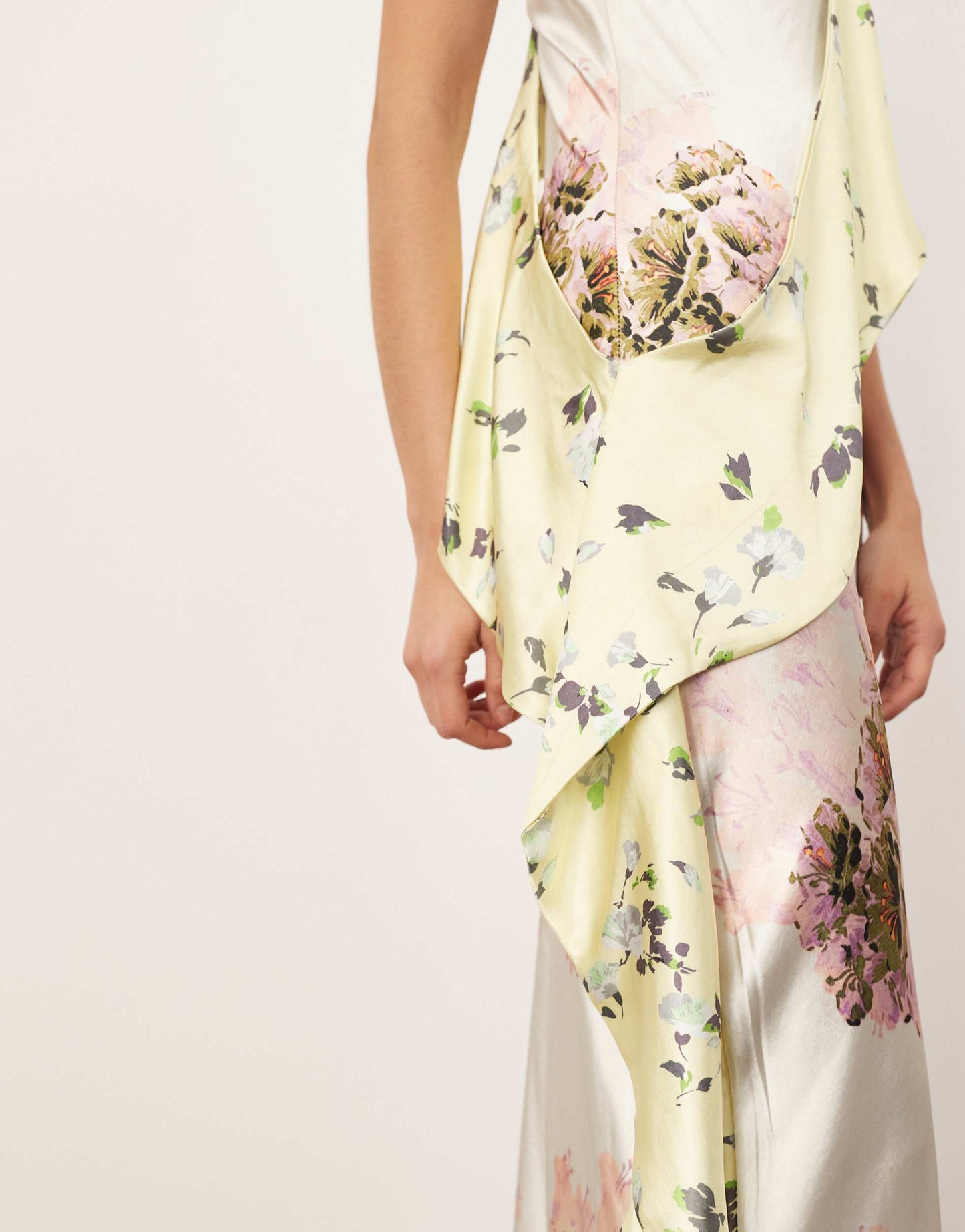 ARRANGE asymmetric panelled maxi dress in mixed floral print