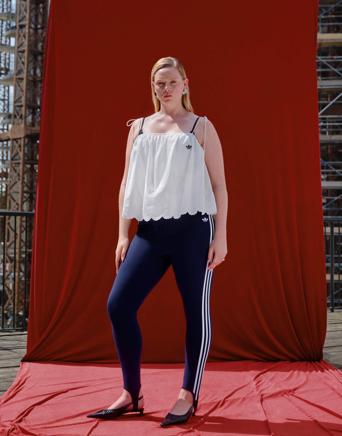 adidas Originals x ASOS broderie cami top in white