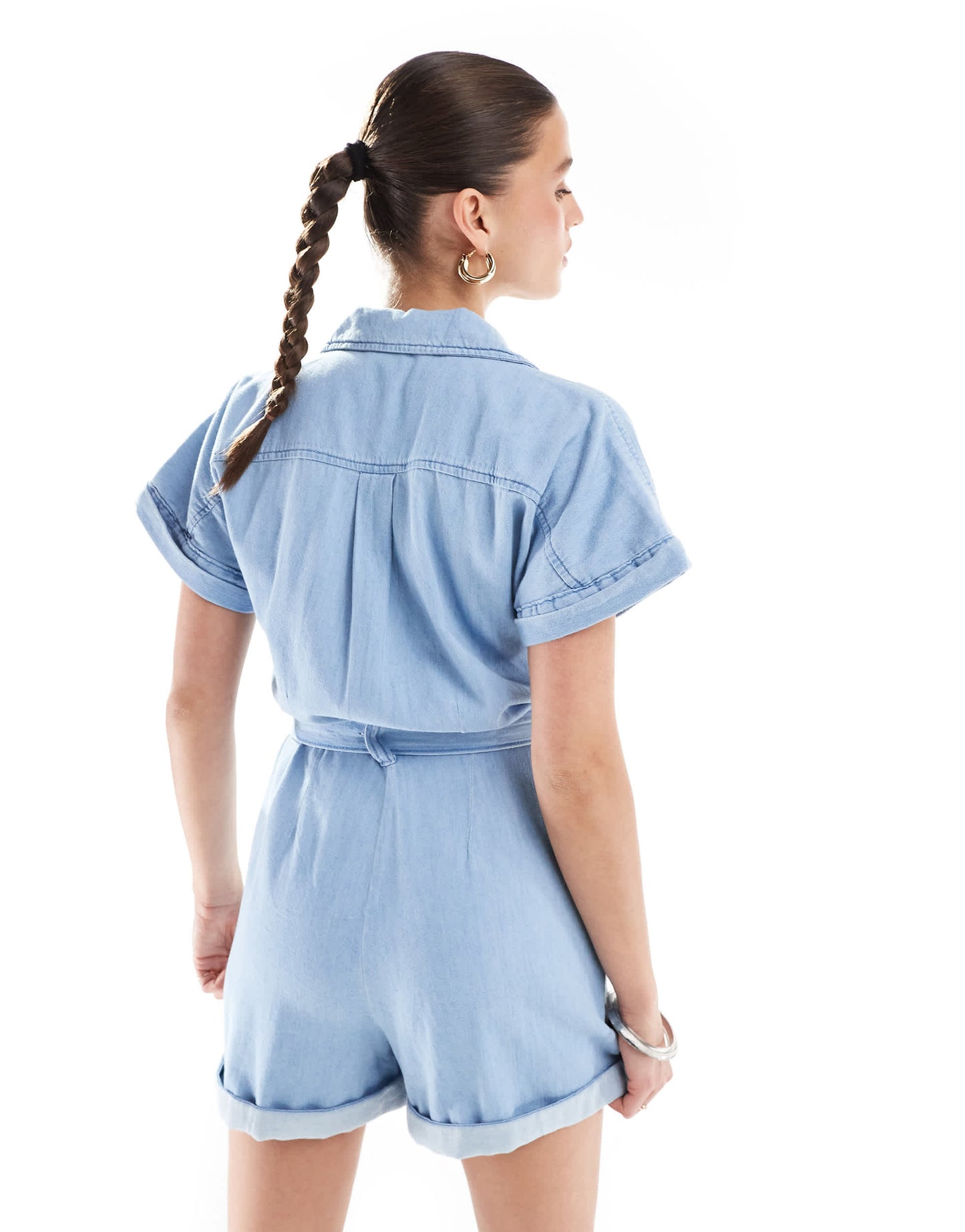 New Look denim playsuit in blue