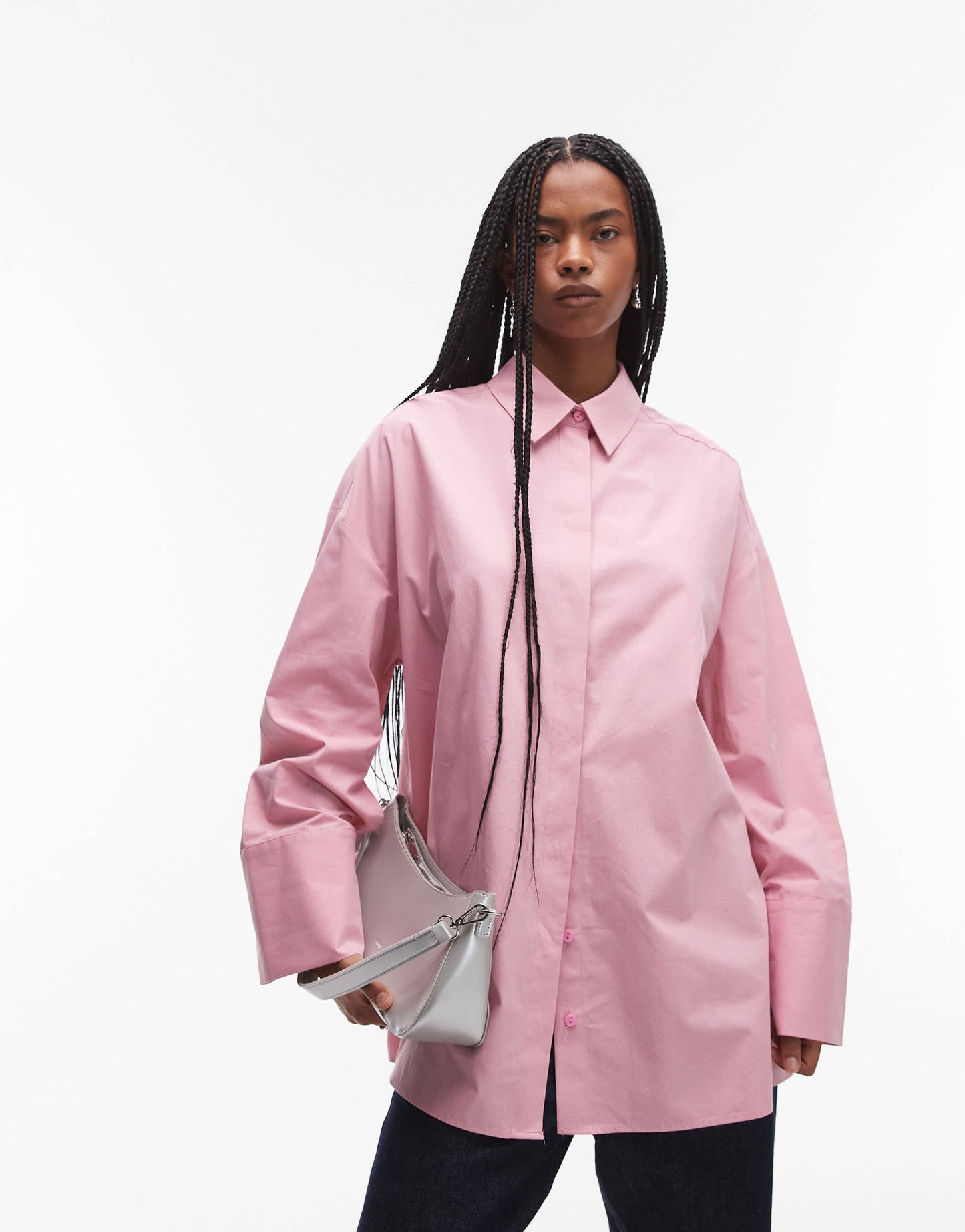 ASOS DESIGN poplin wide sleeve ultimate shirt in pink