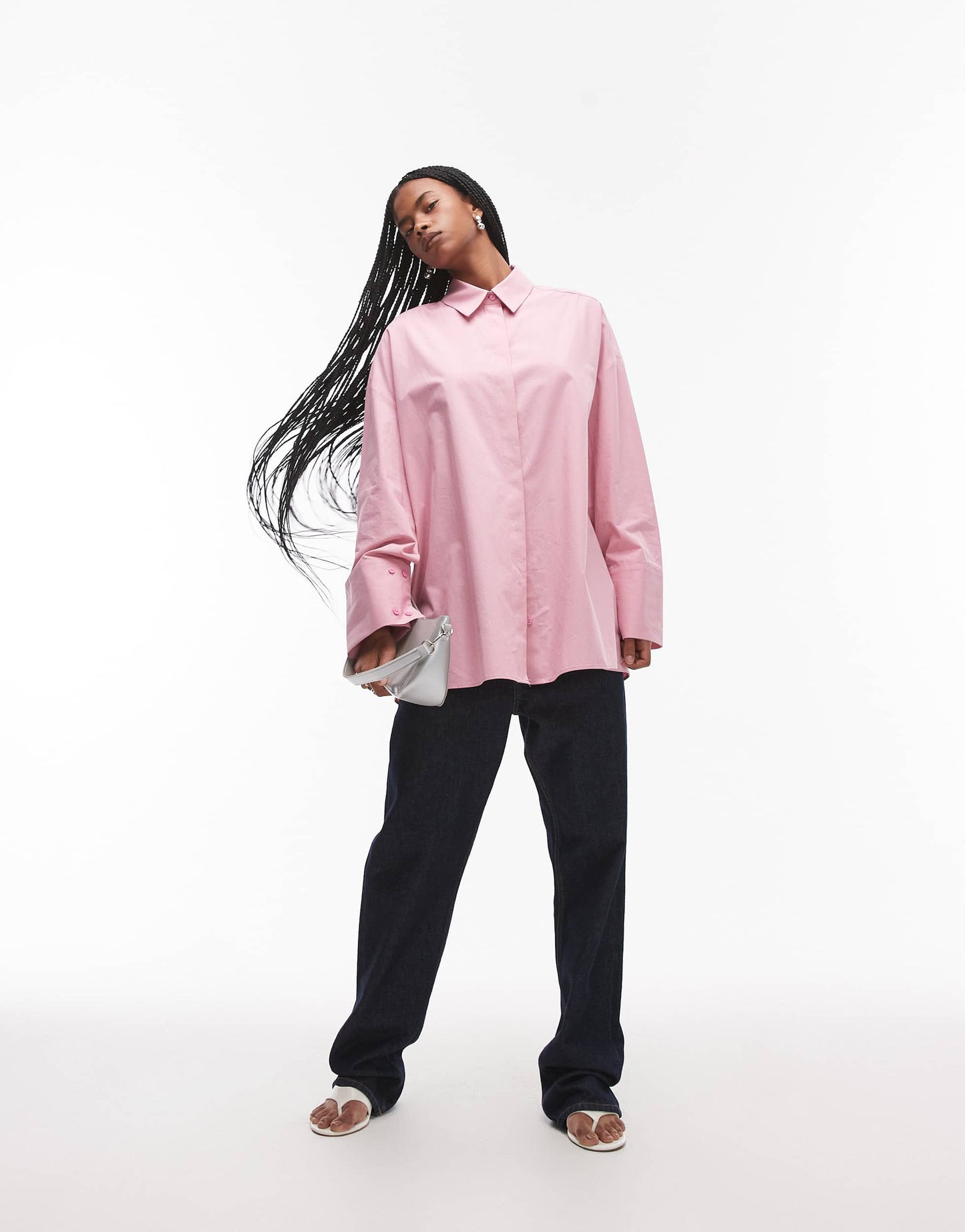 ASOS DESIGN poplin wide sleeve ultimate shirt in pink