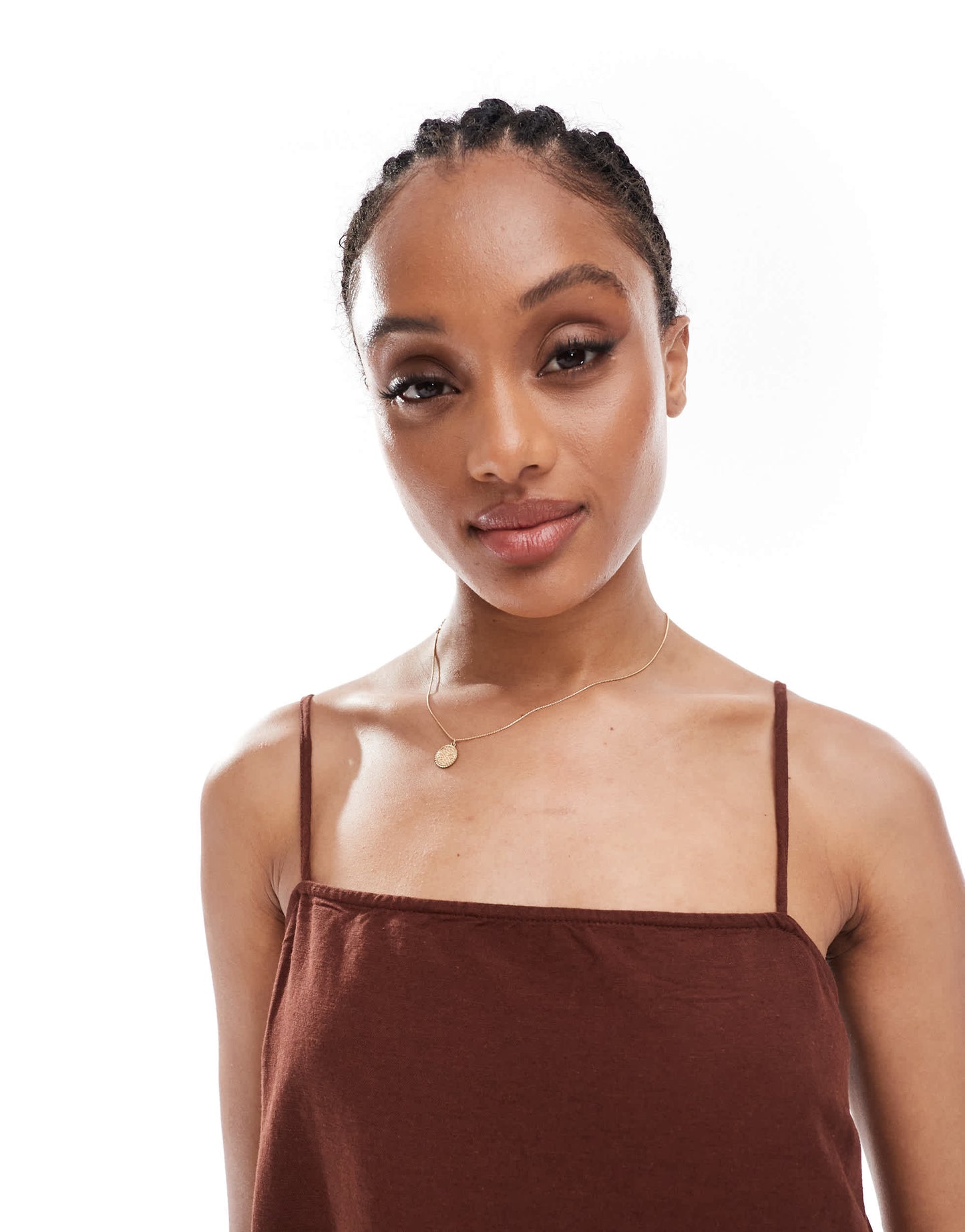 Vero Moda Tall linen touch throw on mini dress in chocolate