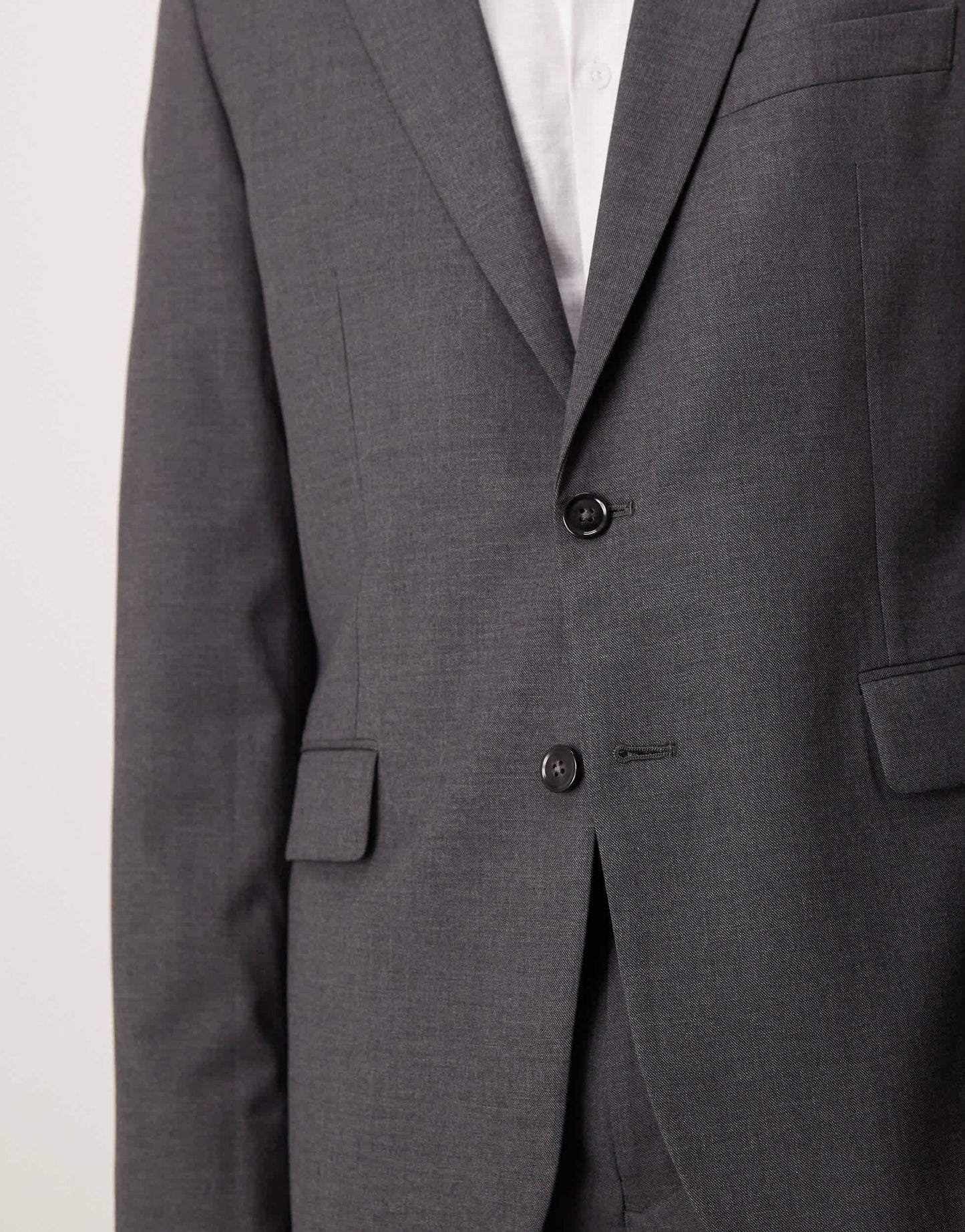 Mango slim fit suit blazer in slate grey co-ord