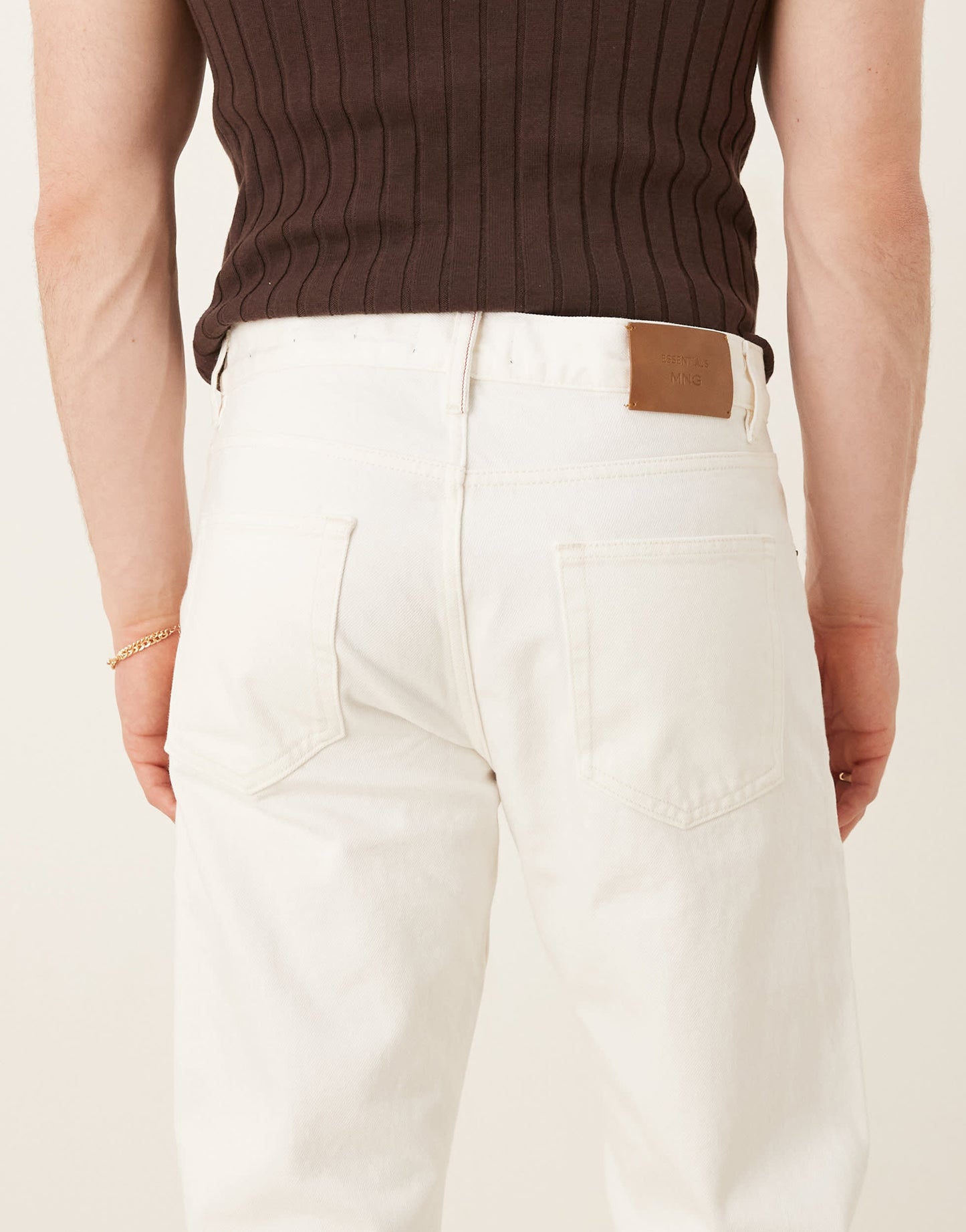Mango tapered fit jeans in ecru