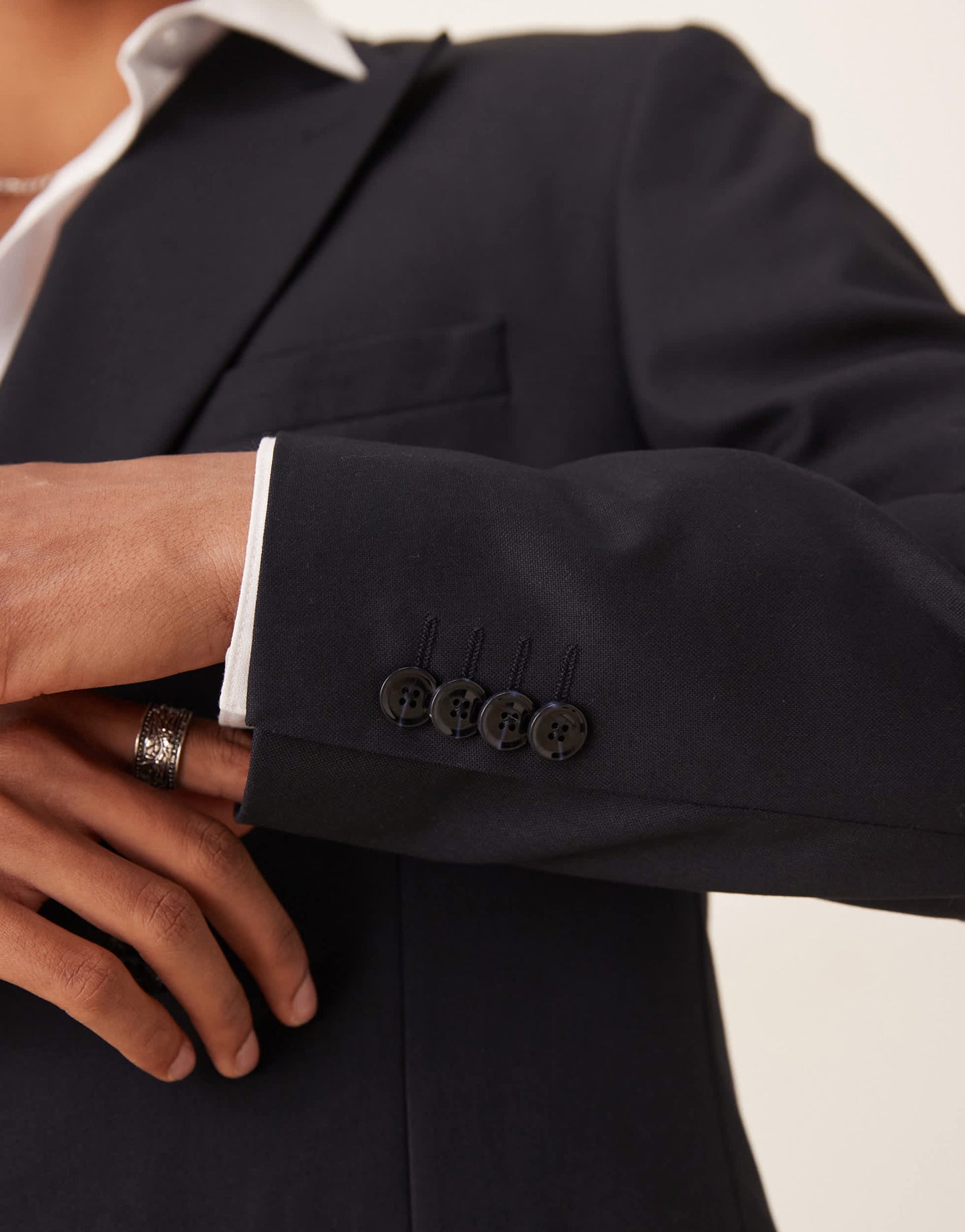 Mango double breasted slim fit suit in navy co-ord