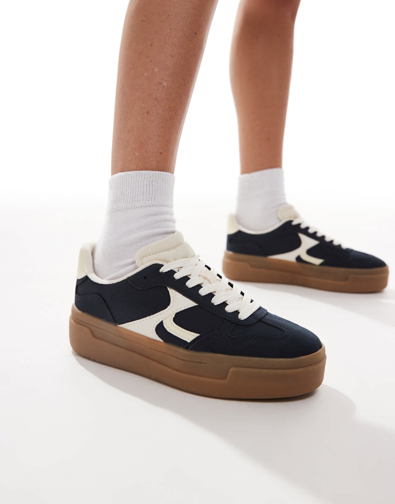 Stradivarius platform trainer in blue
