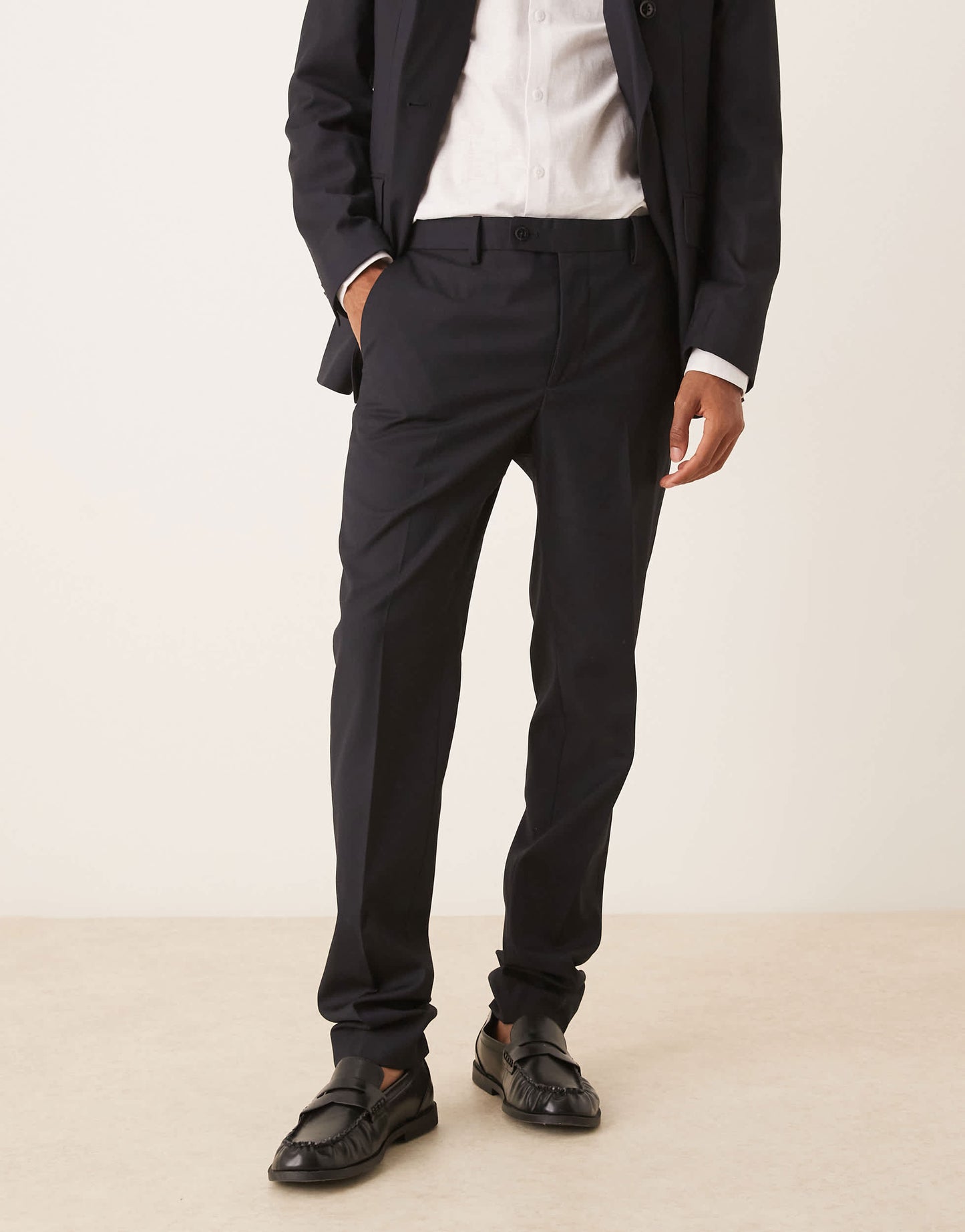 Mango slim fit suit trouser co-ord in navy