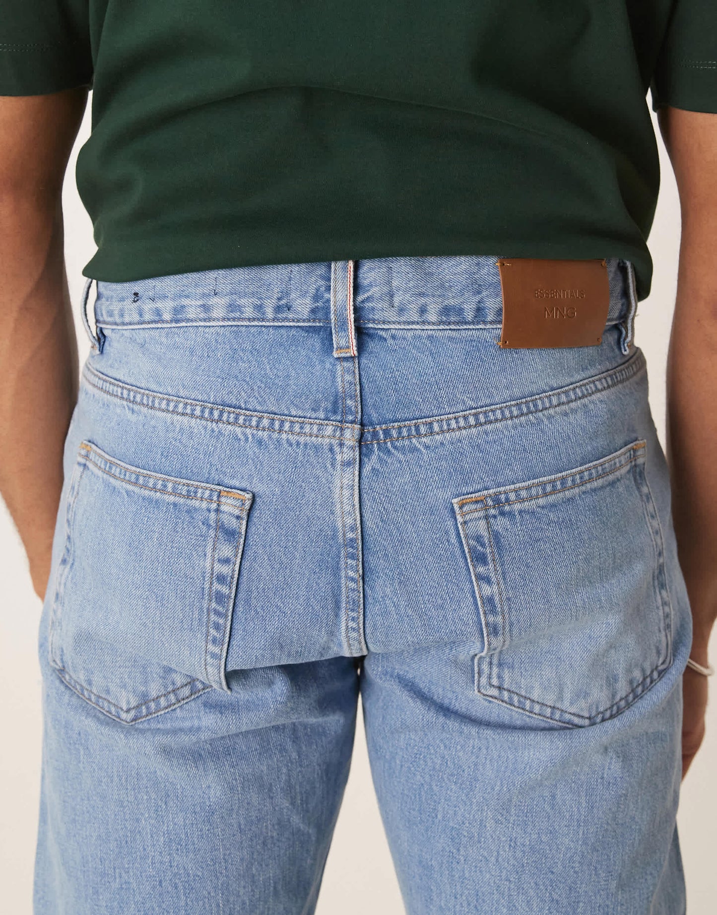Mango tapered fit jeans in light blue