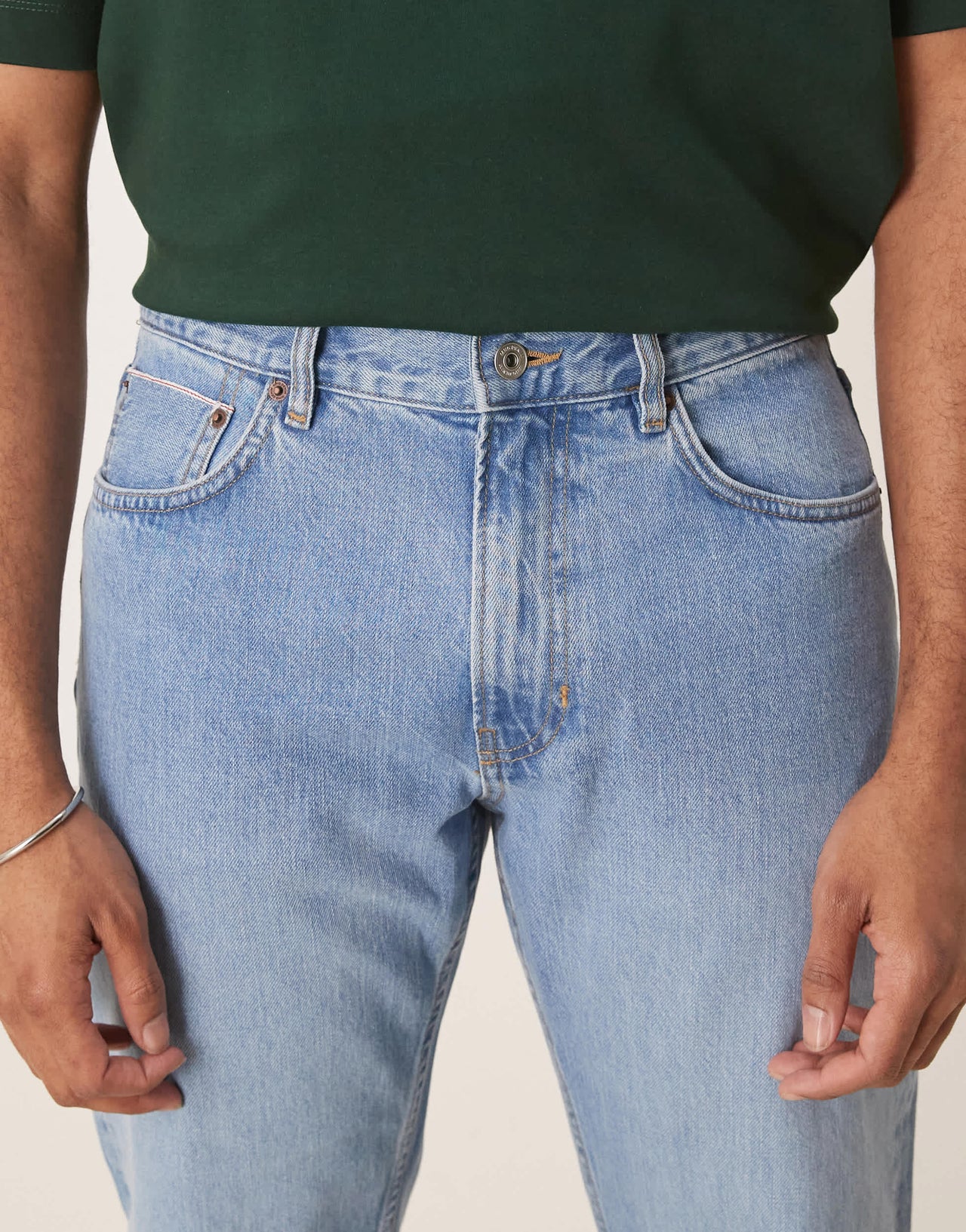 Mango tapered fit jeans in light blue