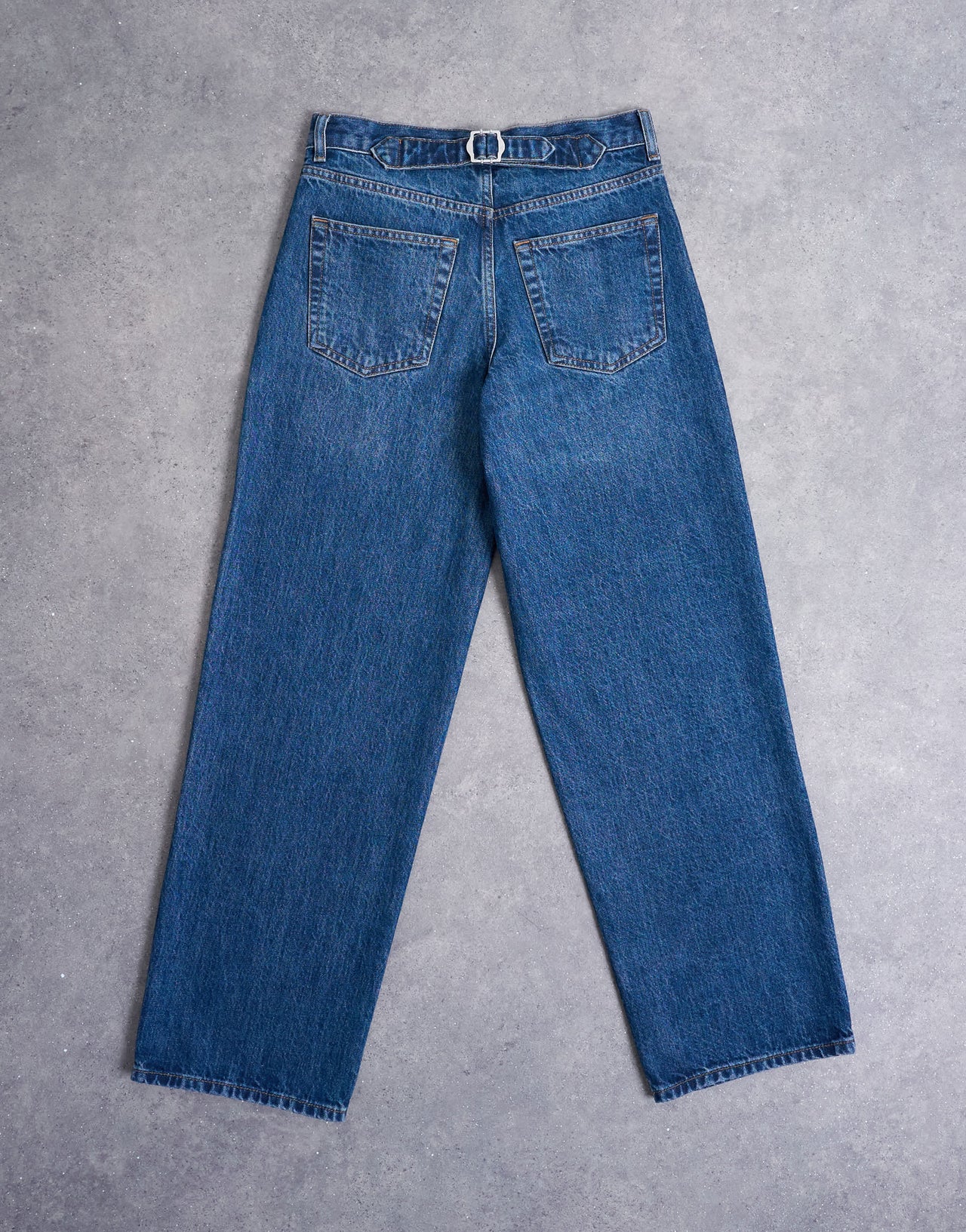 Topshop Cinch low rise jeans in dark stone wash