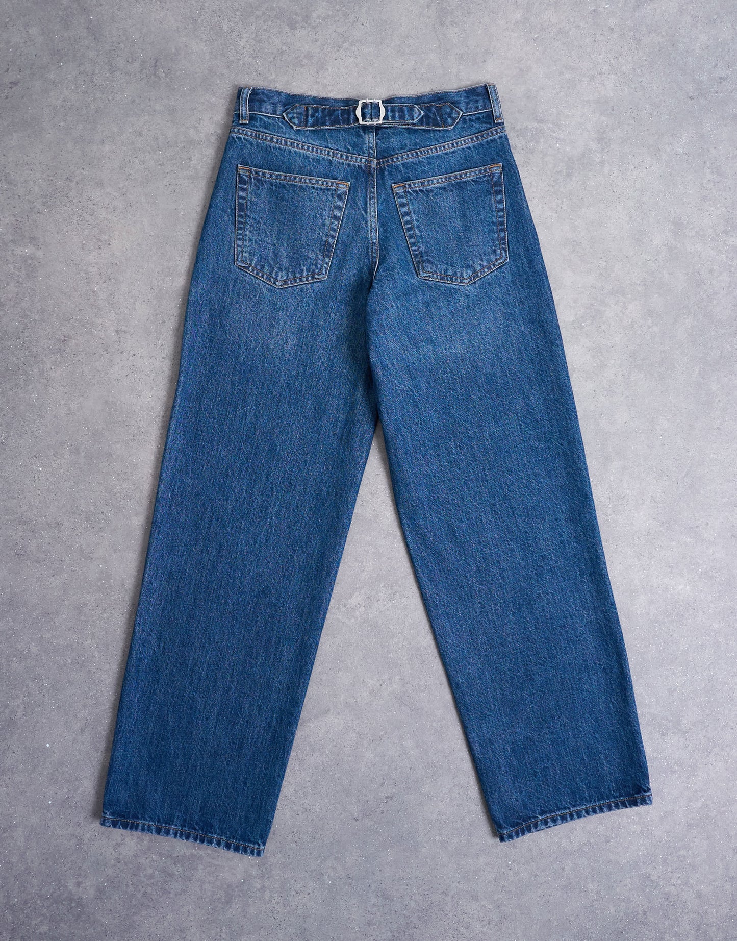 Topshop Cinch low rise jeans in dark stone wash